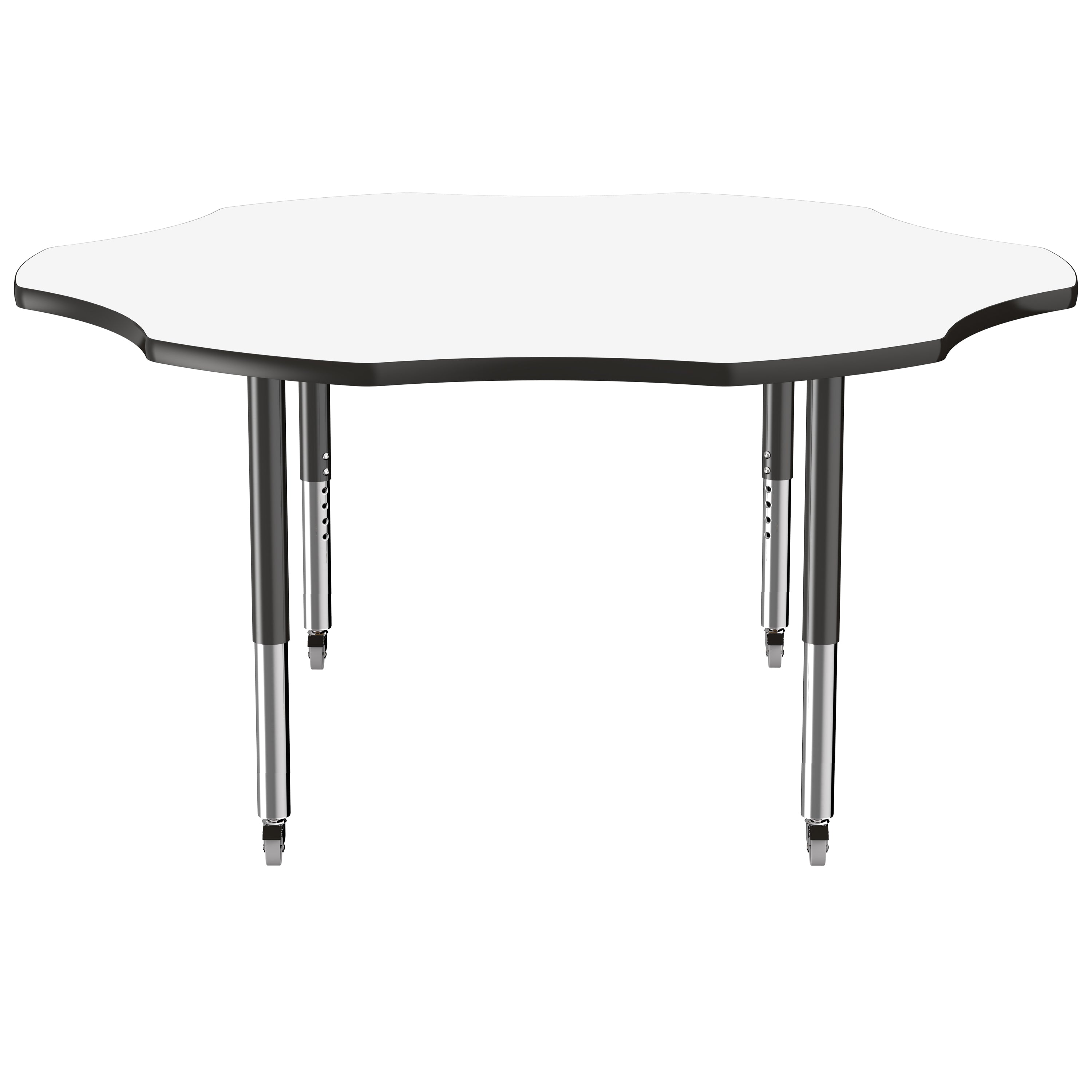 60" x 60" Flower Dry-Erase Activity Table with Adjustable Super Legs - Whiteboard/Black