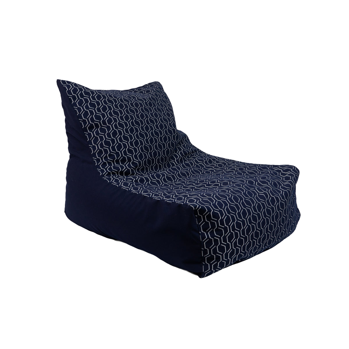 Oudoor Bean Bag Lounger with Sunbrella - Adaptation Indigo/Canvas Navy