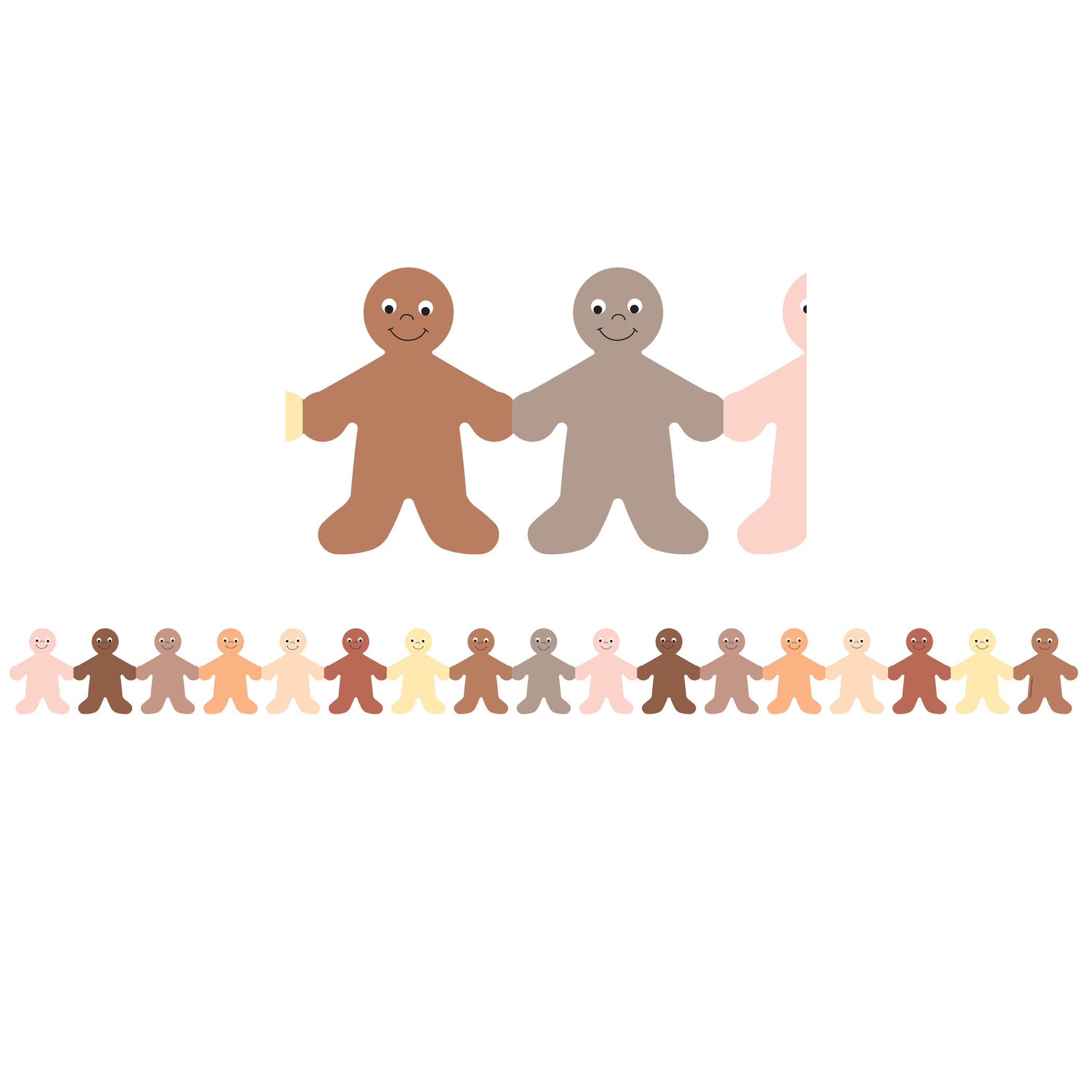 Border - 12 Strips Ea. 3"x36" - Multicultural People Die-Cut