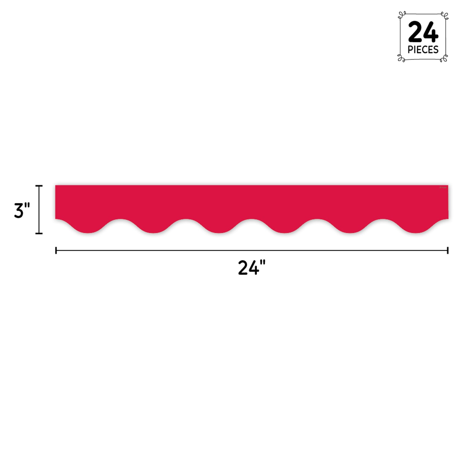 Core Decor Red Wavy EZ Border, Bulletin Board Border, 48 Feet