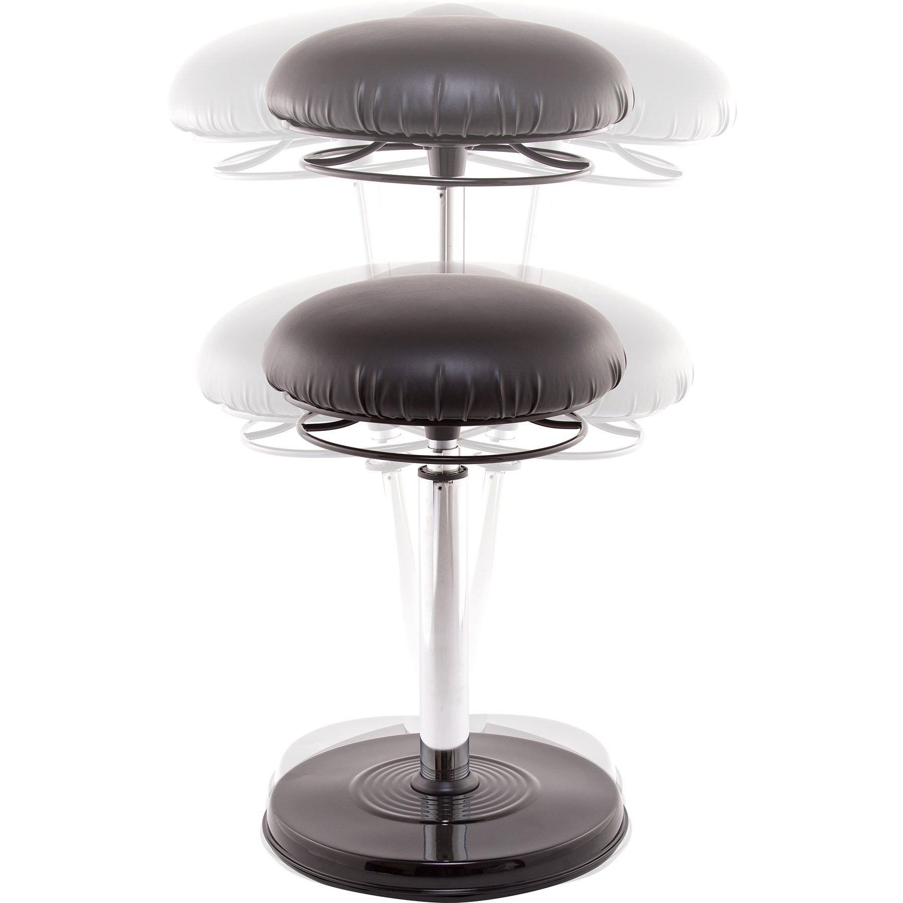 Kore Design™ Office PLUS Sit-Stand Adjustable Chair 21.5-32in, Leather-Like Black
