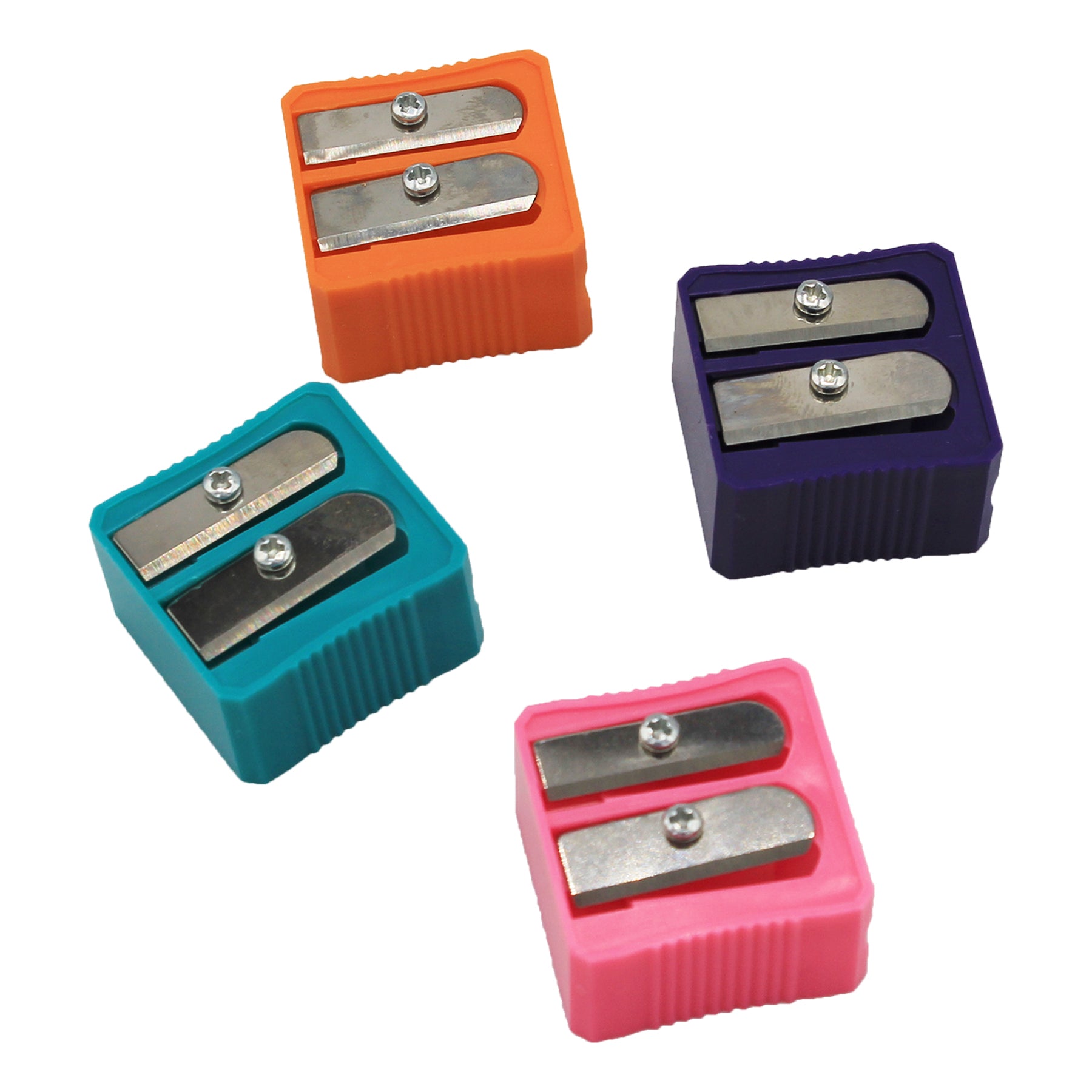 Dual Hole Plastic Pencil Sharpener, Assorted Colors