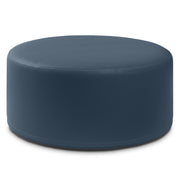 Jaxx Candler Round Couch Ottoman – Oversized Giant Coffee Table Ottoman - Versatile Firm Foam Construction - Kid Safe with Removable Cover, 36”, Premium Faux Leather, Oxford Blue
