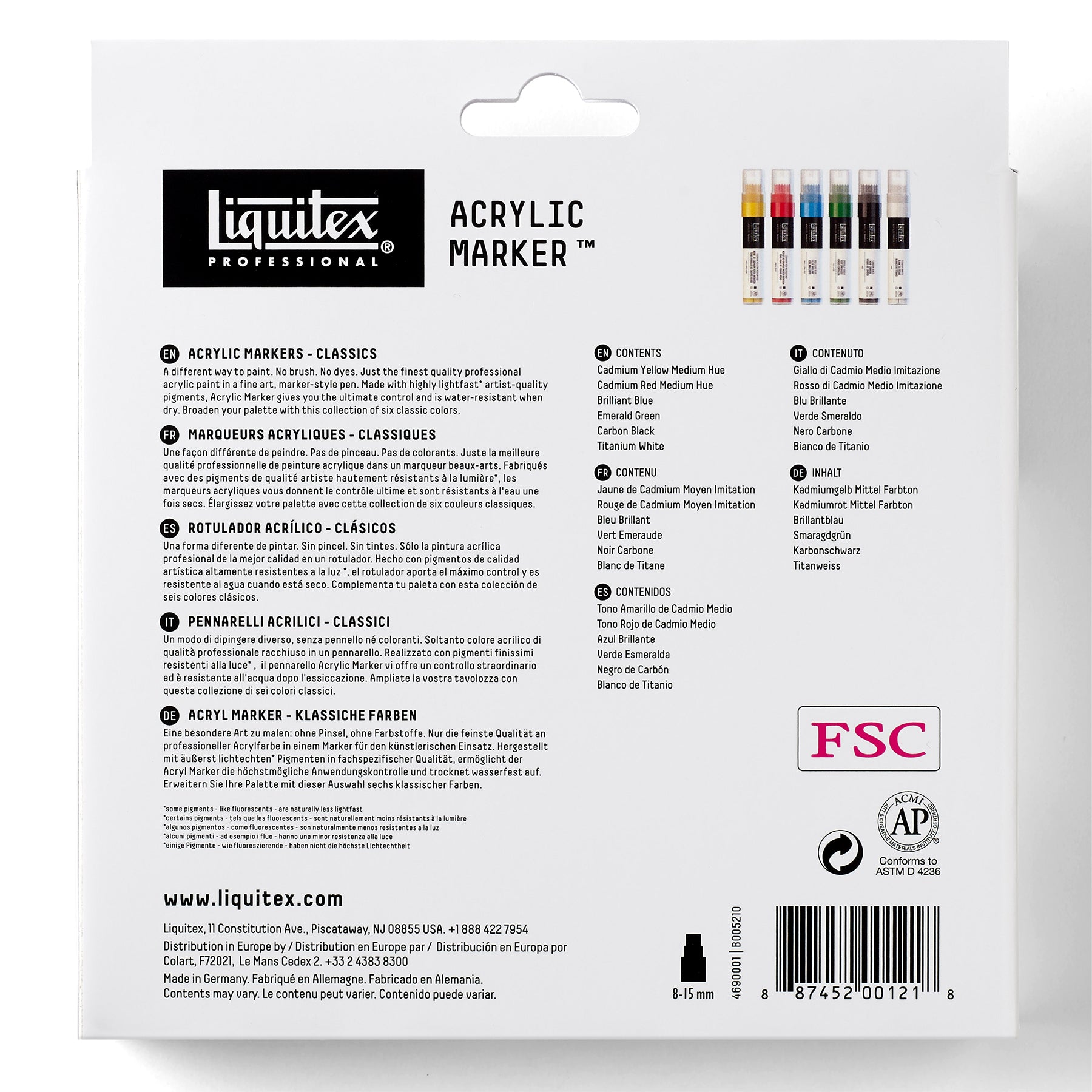 LQ Paint Marker Wide 6 Set - Classics