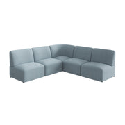 Bush Business Furniture Assemble Modular 5 Seater L Shaped Sectional Lounge Sofa in Mist Fabric - 89.76" Width x 89.76" Depth x 29.92" Height