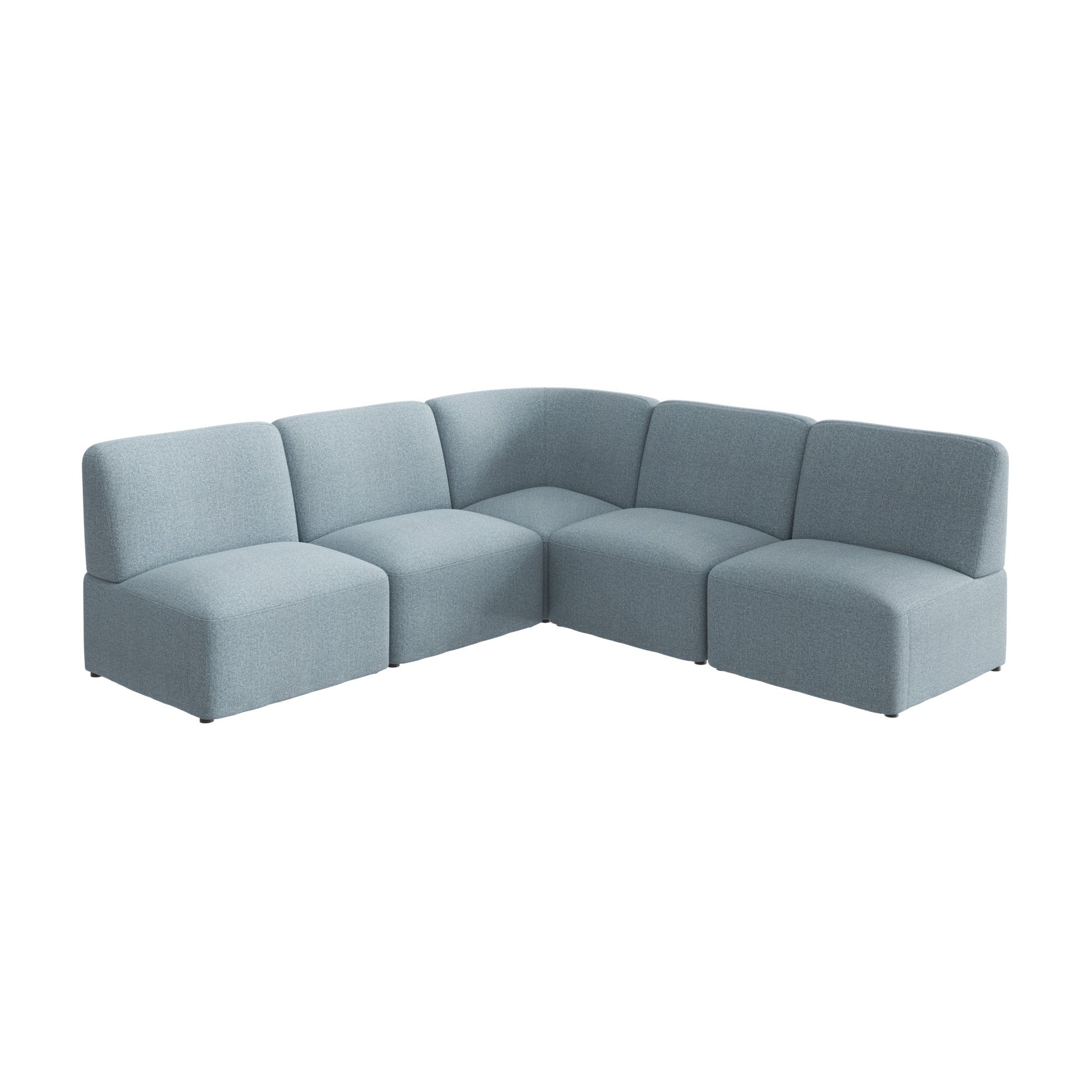 Bush Business Furniture Assemble Modular 5 Seater L Shaped Sectional Lounge Sofa in Mist Fabric - 89.76" Width x 89.76" Depth x 29.92" Height