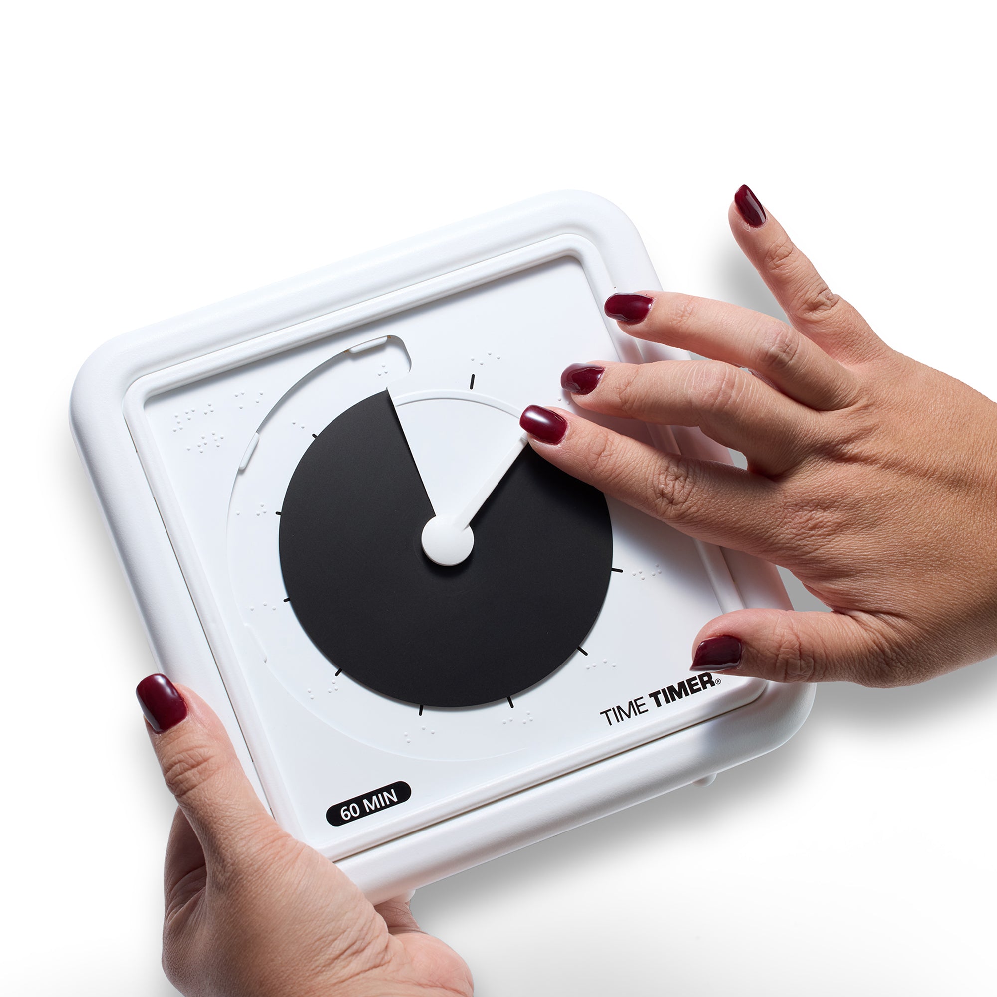Braille 8" 60-Minute Visual Timer - Black Disk