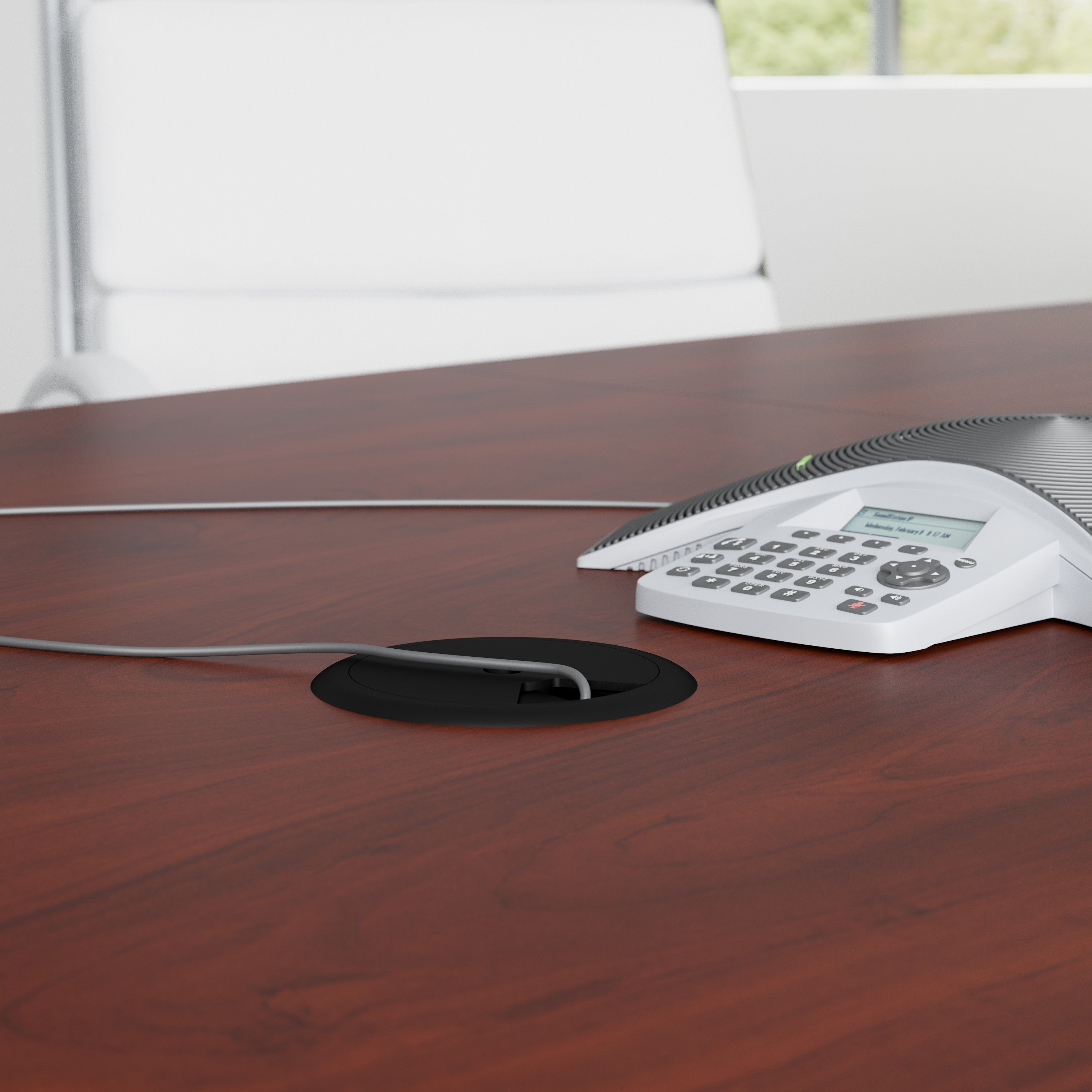 Bush Business Furniture 96-inch Office Conference Table with Metal Base in Hansen Cherry - 95.2" Width x 42.01" Depth x 28.65" Height
