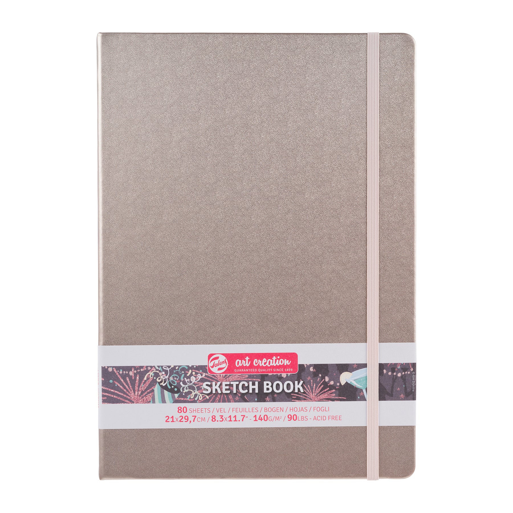 Sketchbook, 80 Sheets, 90lbs, Pink Champagne Cover, 8.3" x 11.7" (A4)