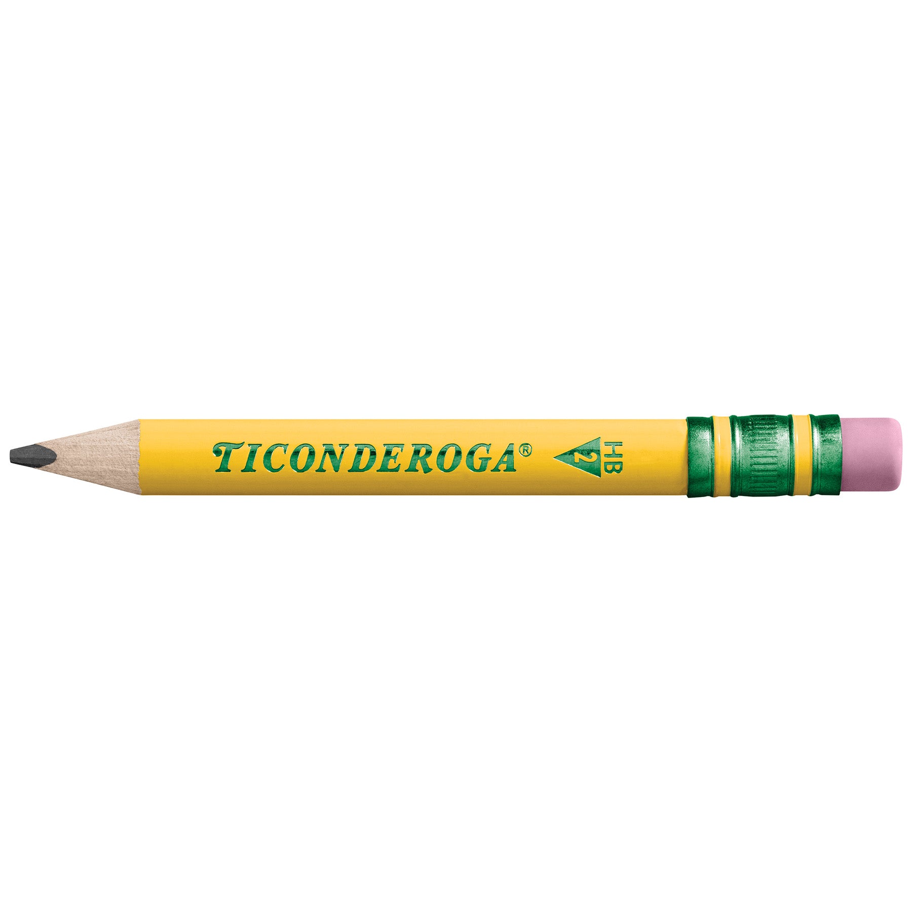 My First® Short Wooden Pencils, Large Triangle Barrel, Sharpened, #2 HB Soft, With Eraser, Yellow, 12 Count