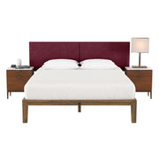 Jaxx Panelist Modern Padded Headboard- Set of 2 Wall Mounted Panels (Each 22.5" x 38")- King Double Tall, Microvelvet Vino Red