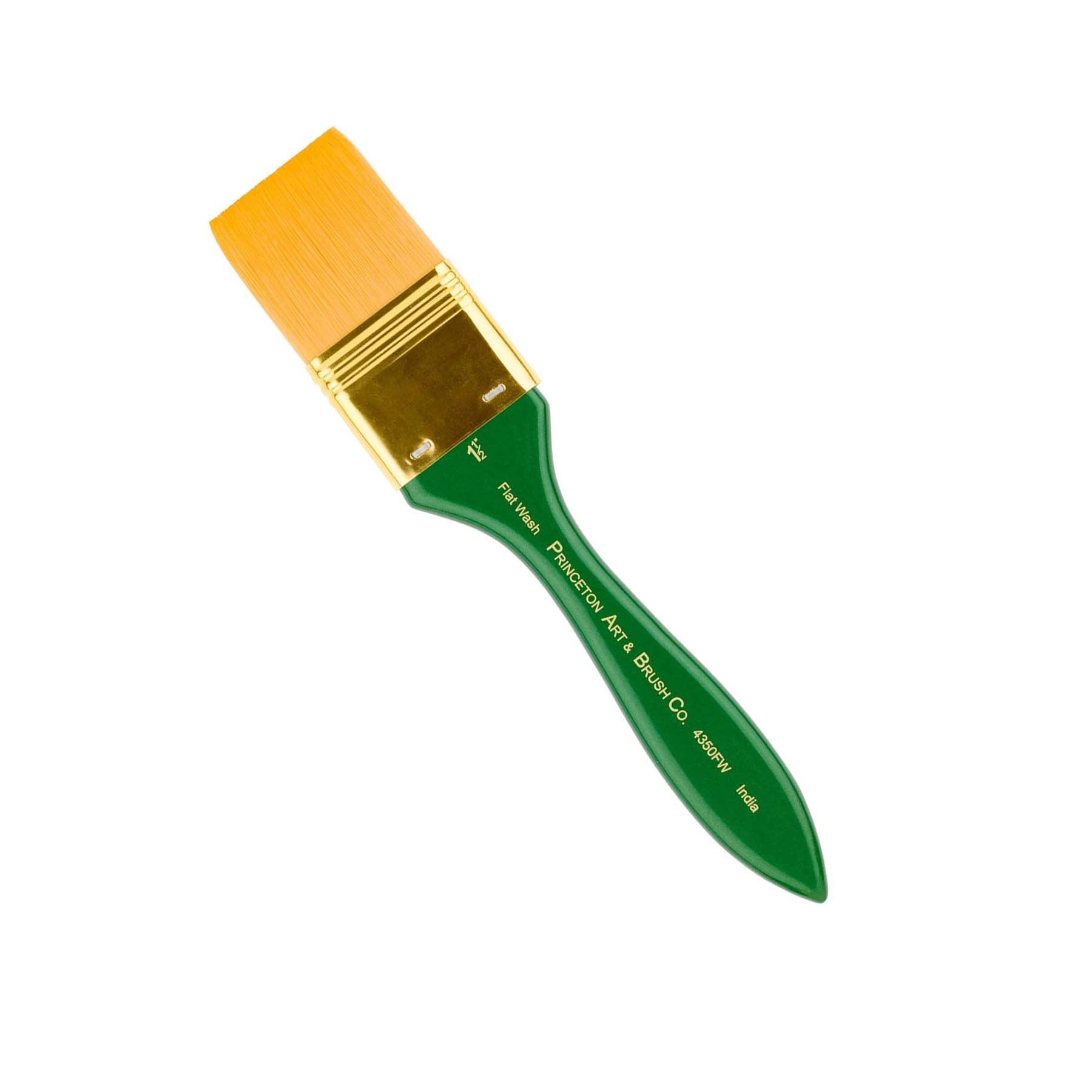 Lauren Flat Wash Brush, Synthetic Bristles, Short Handle Watercolor Paintbrush, Evergreen, Size 1/2 inch, 1 Count
