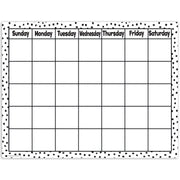 Black Painted Dots on White Calendar Chart, 17" x 22"