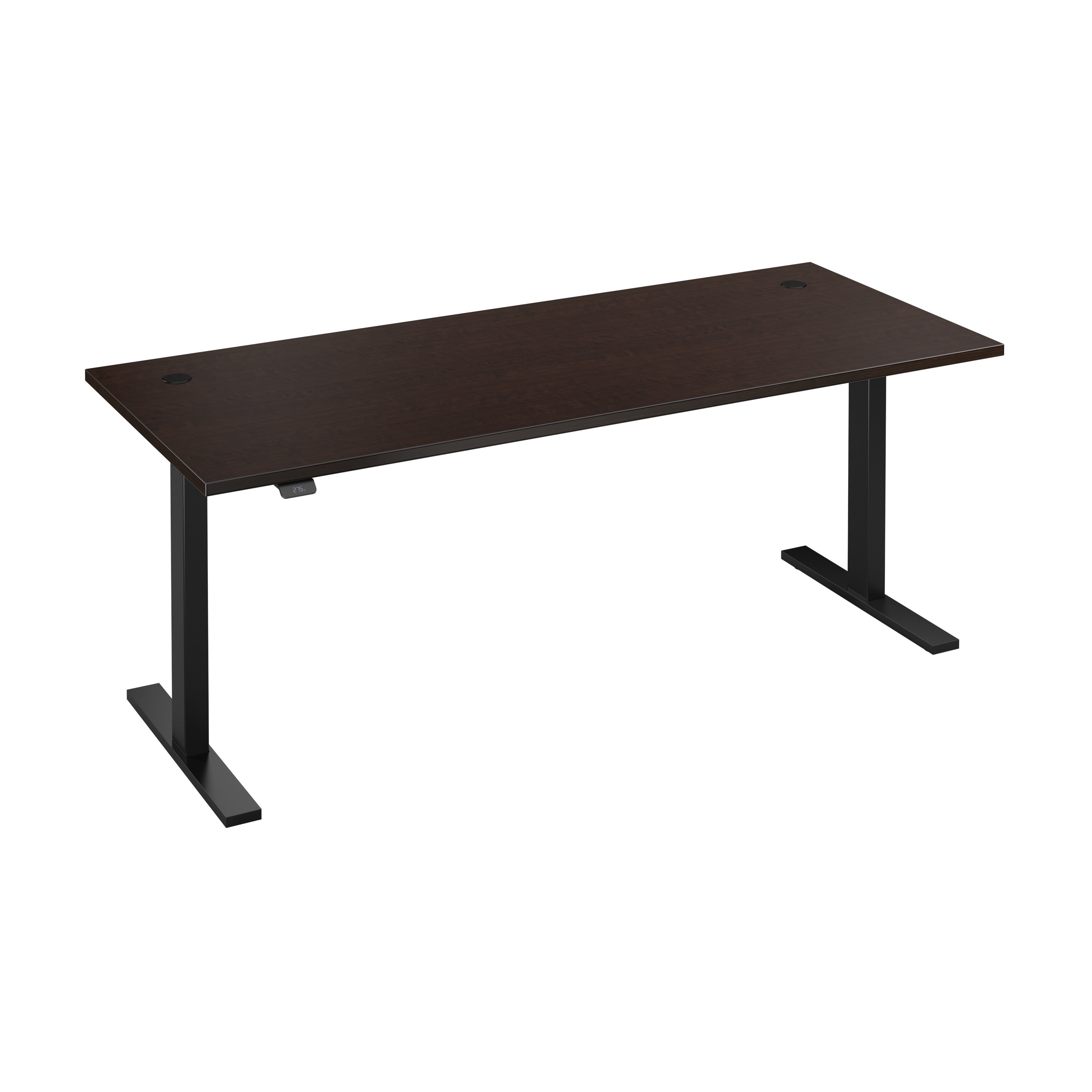 Bush Business Furniture Move 60 Series 72W x 30D Electric Height Adjustable Standing Desk in Mocha Cherry with Black Base - 71.02" Width x 29.37" Depth x 47.69" Height