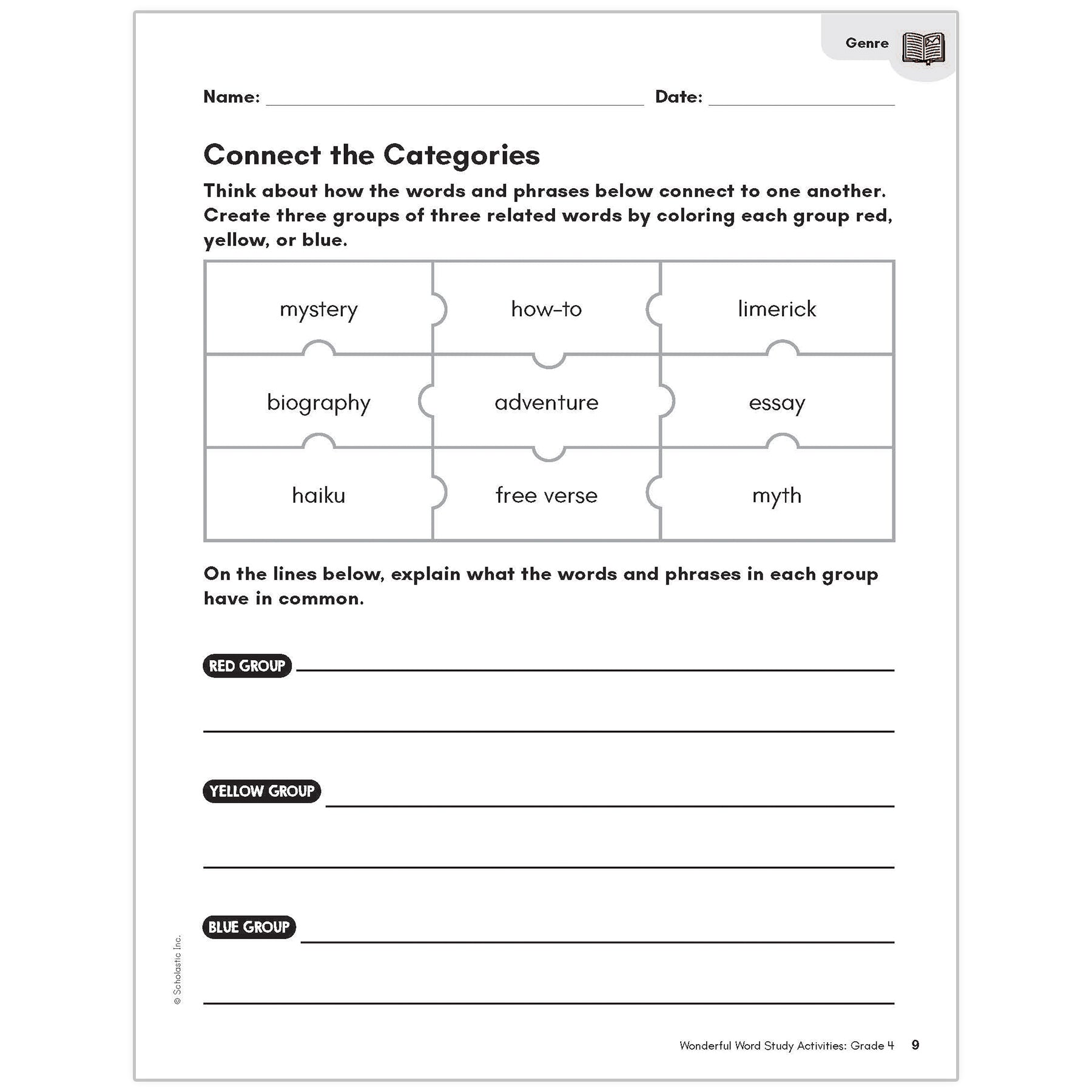 Wonderful Word Study Activities: Grade 4, Independent Practice Pages, Vocabulary Learning, 112 Pages