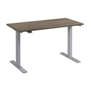 Bush Business Furniture Move 60 Series 48W x 24D Electric Height Adjustable Standing Desk in Modern Hickory with Metallic Gray Base - 47.6" Width x 23.62" Depth x 47.69" Height