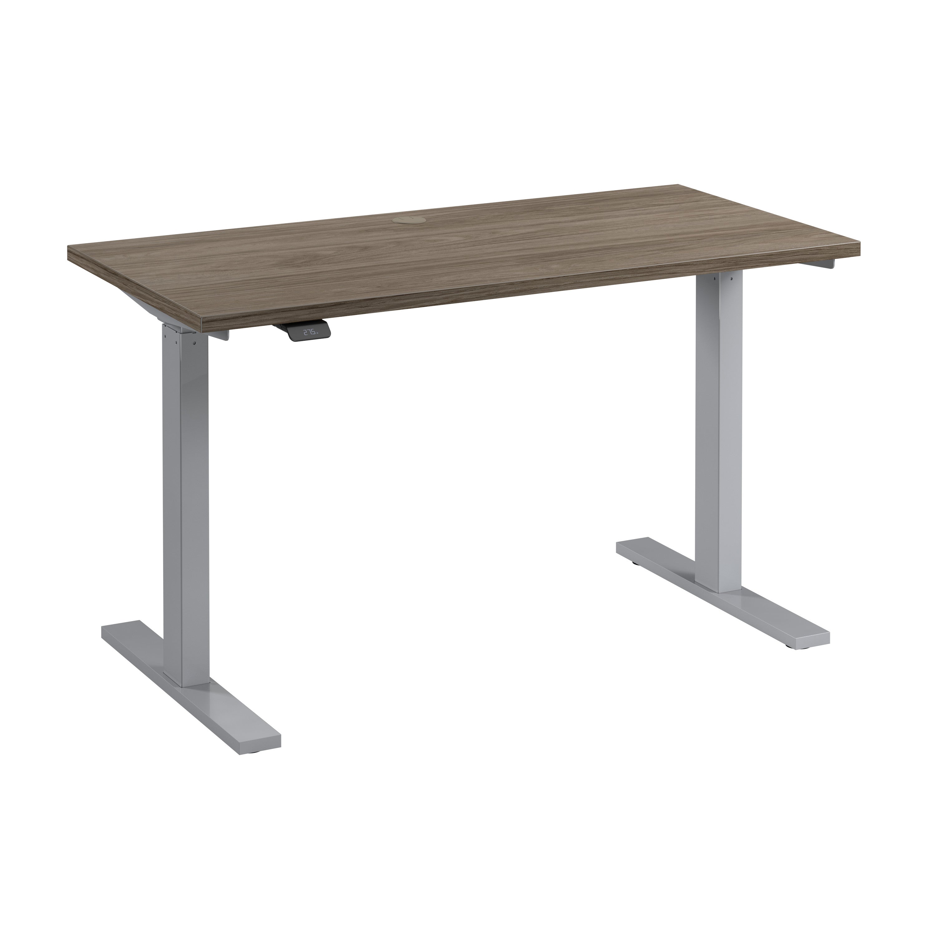 Bush Business Furniture Move 60 Series 48W x 24D Electric Height Adjustable Standing Desk in Modern Hickory with Metallic Gray Base - 47.6" Width x 23.62" Depth x 47.69" Height