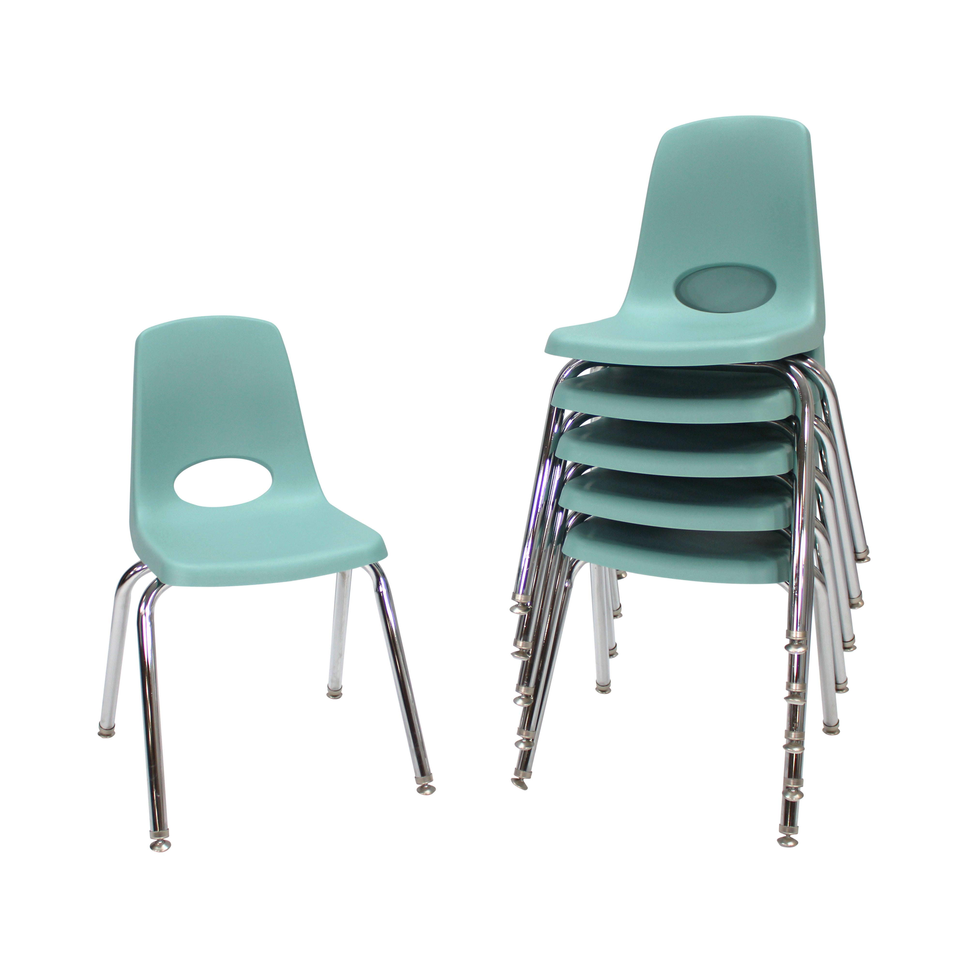16" Stack Chair with Swivel Glides - Seafoam