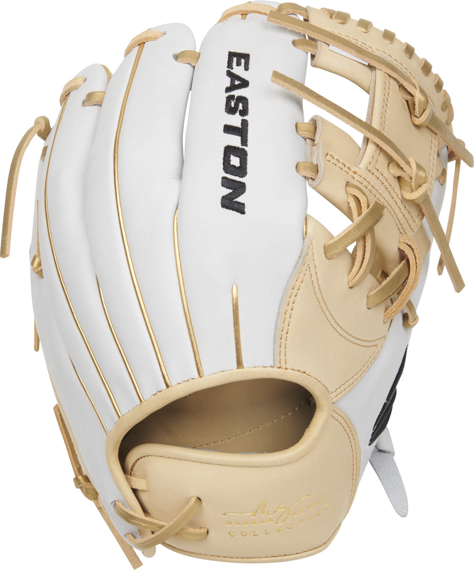 Easton Professional Collections Signature Series Morgan Stuart 11.5-Inch Softball Glove  - Right Hand Thrower - Camel/White