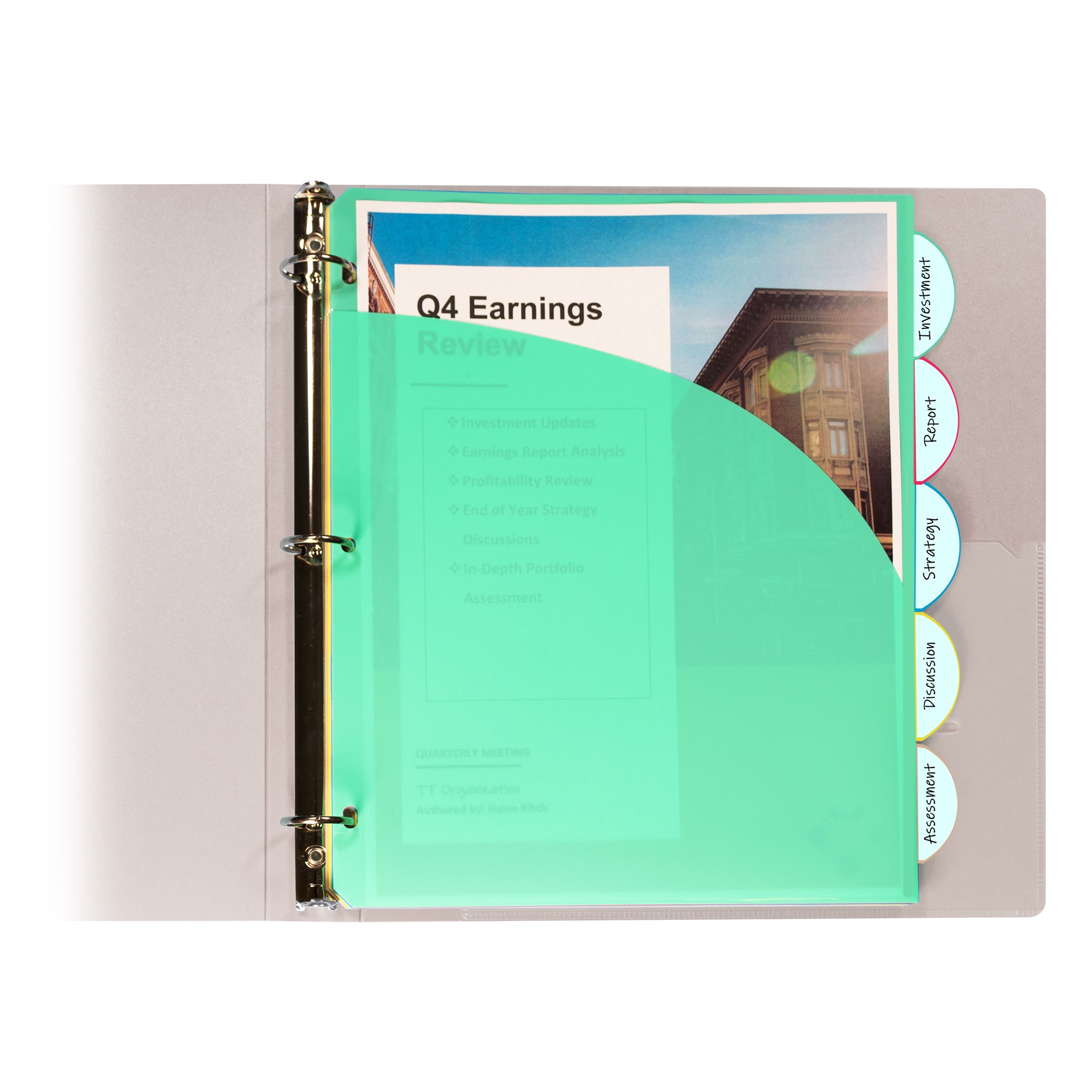 5-Tab Poly Index Dividers w/Slant Pocket, Asstd Colors