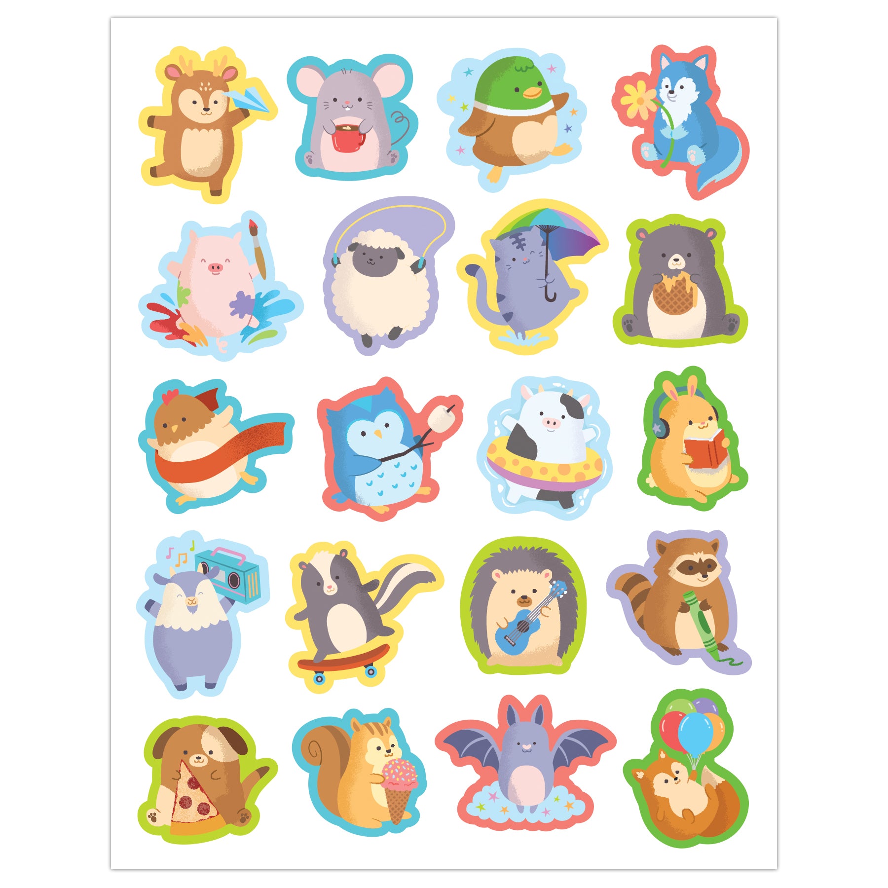 Cute Critters Stickers, Pack of 120