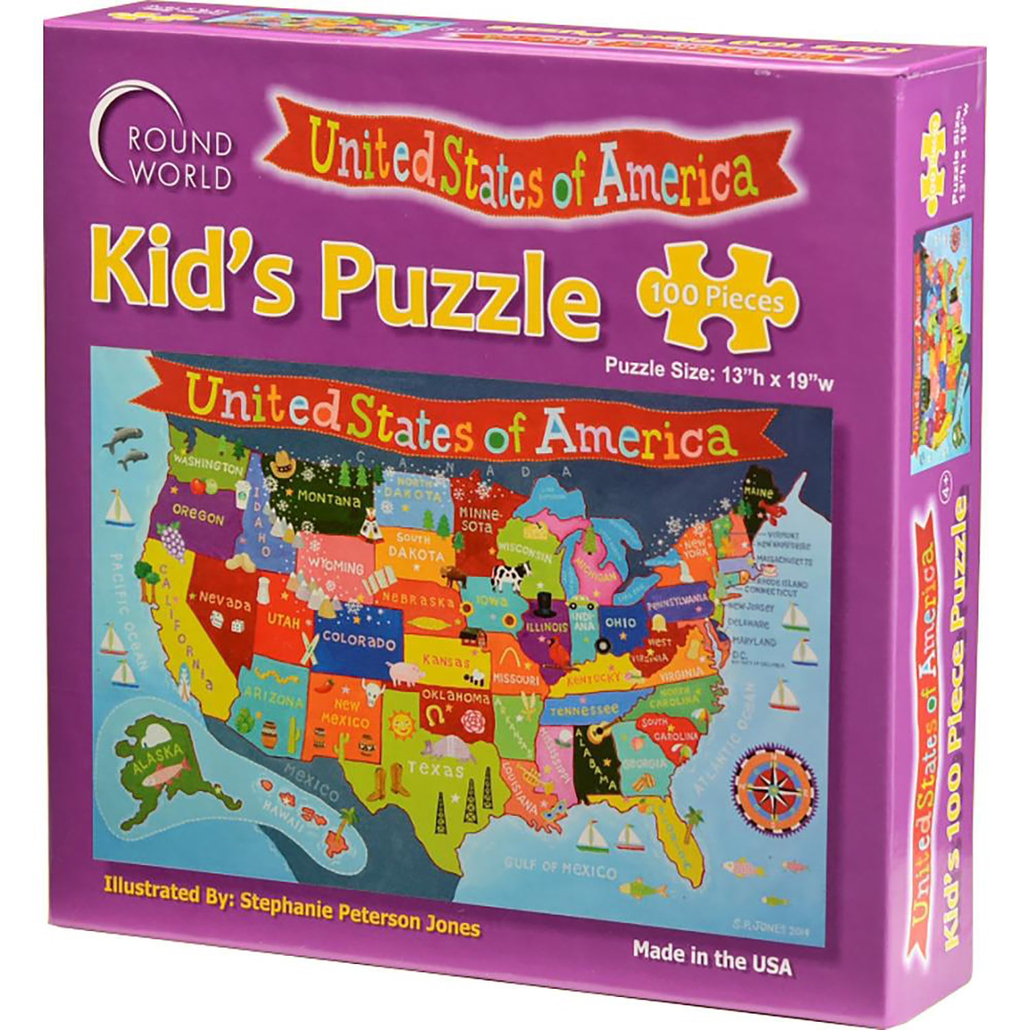 Kid's Jigsaw Puzzle, United States, 13" x 19", 100 Pieces