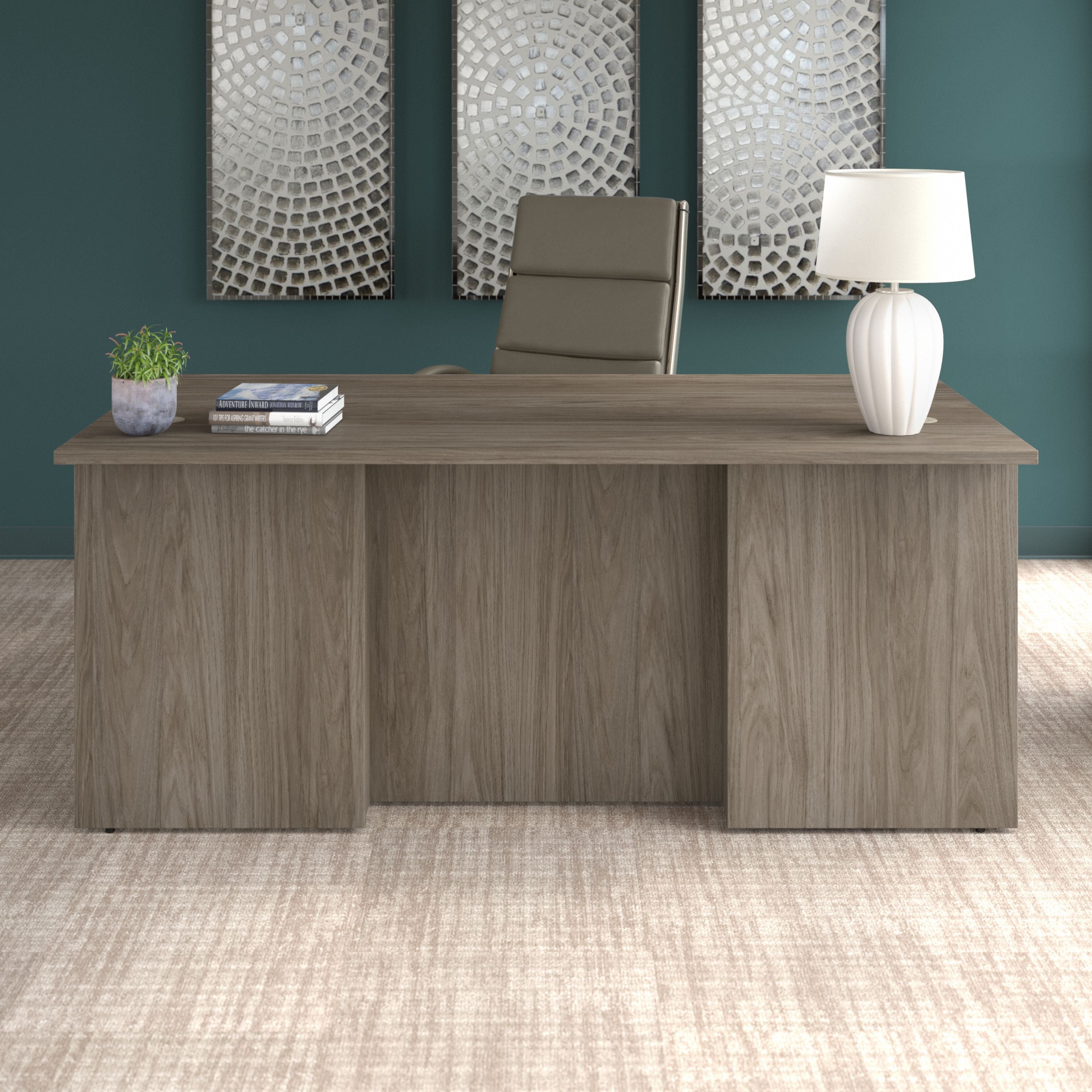 Bush Business Furniture Office 500 72W x 36D Executive Desk in Modern Hickory - 71.02" Width x 35.43" Depth x 29.82" Height