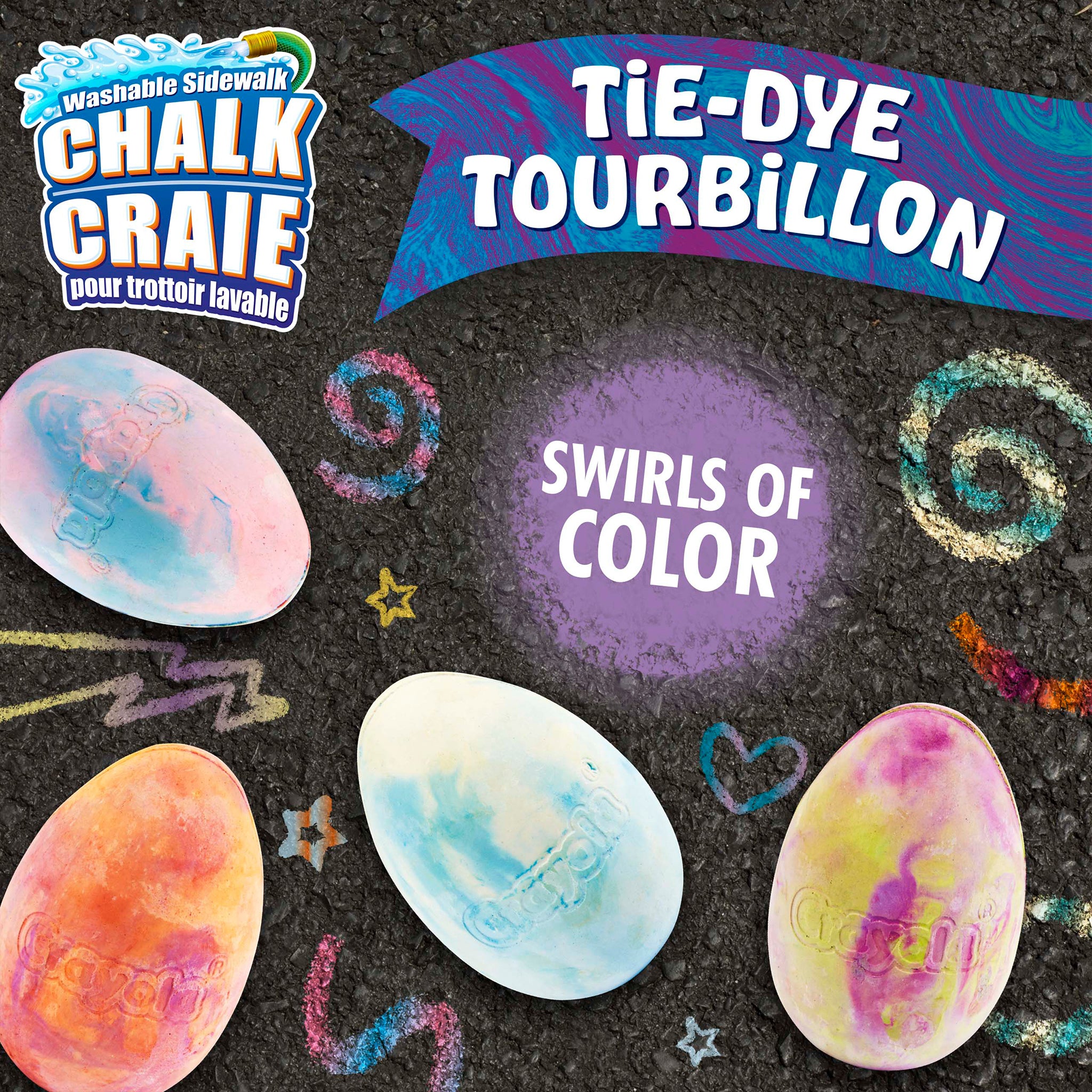 Tie Dye Egg Chalk, 6 Count