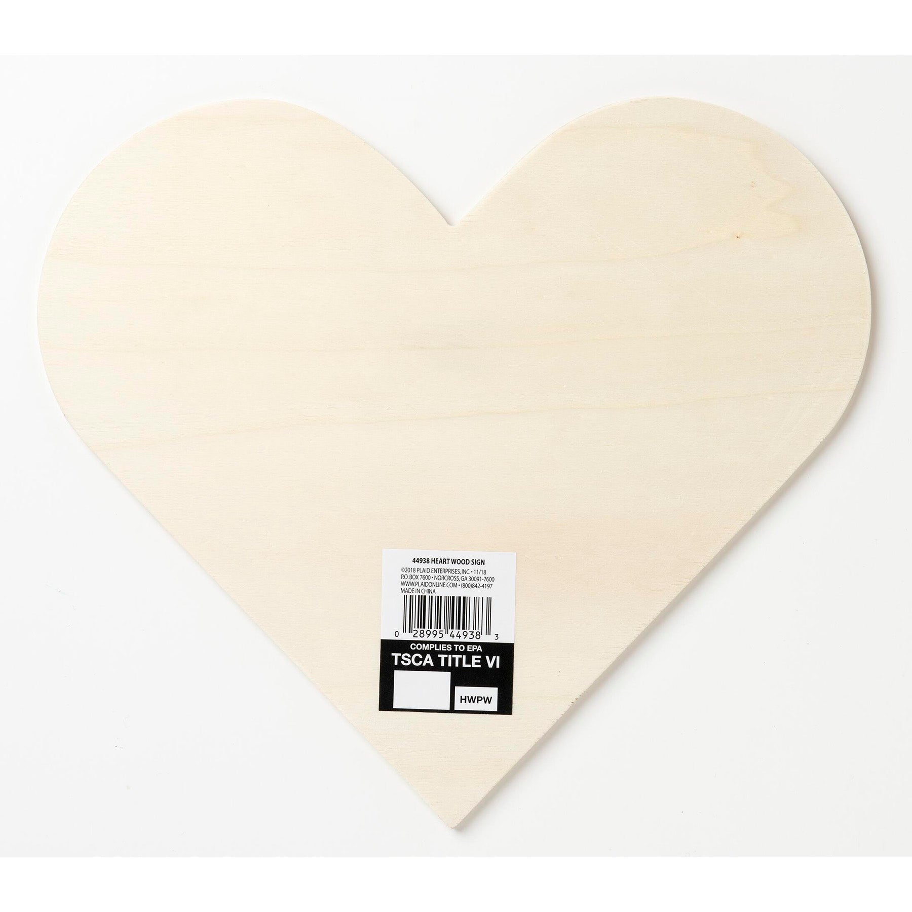 Heart Sign, Plywood, 11.81" x 10.59"