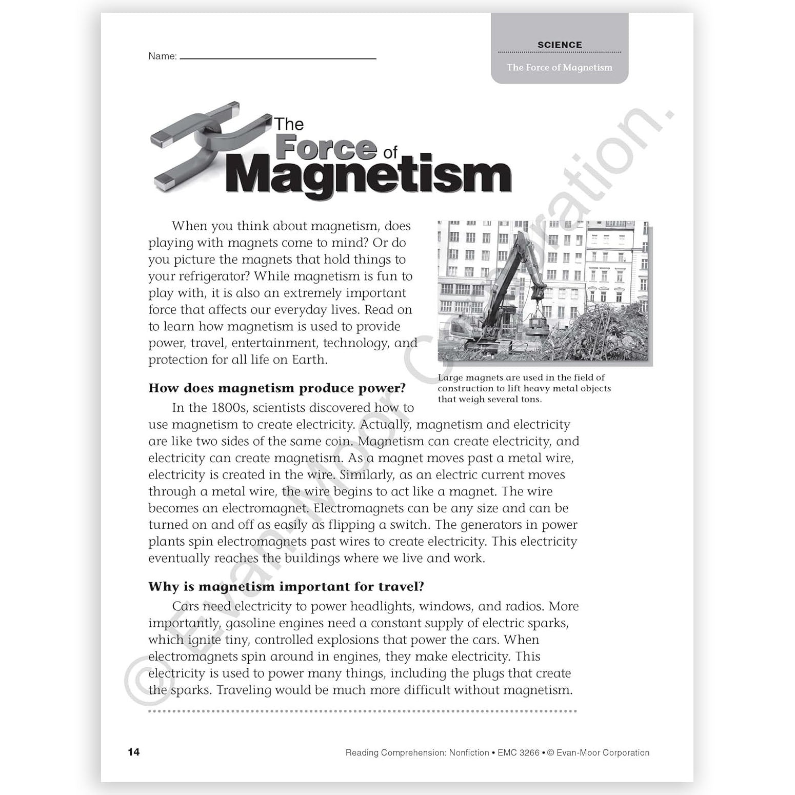 Reading Comprehension: Nonfiction, Grade 6