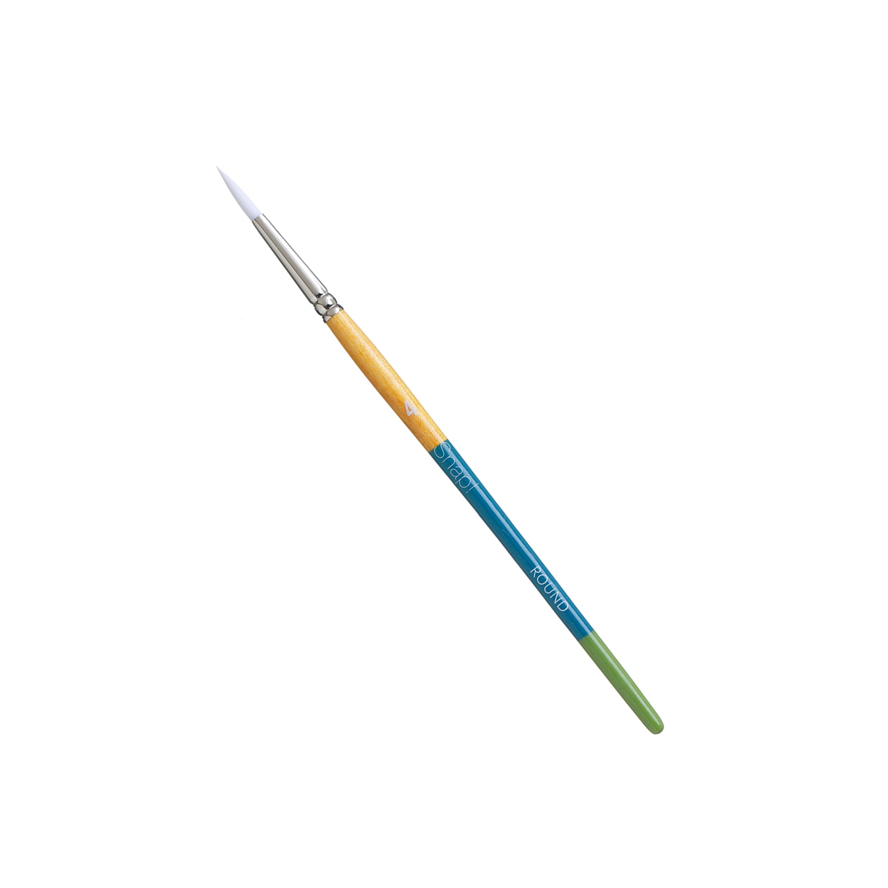 Snap! Round Brush, Synthetic Bristles, Short Handle Mixed Media Paintbrush, Multicolor, Size 4, 1 Count