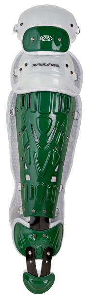Rawlings Velo 2.0 Adult Catchers Leg Guards - Dark Green/White
