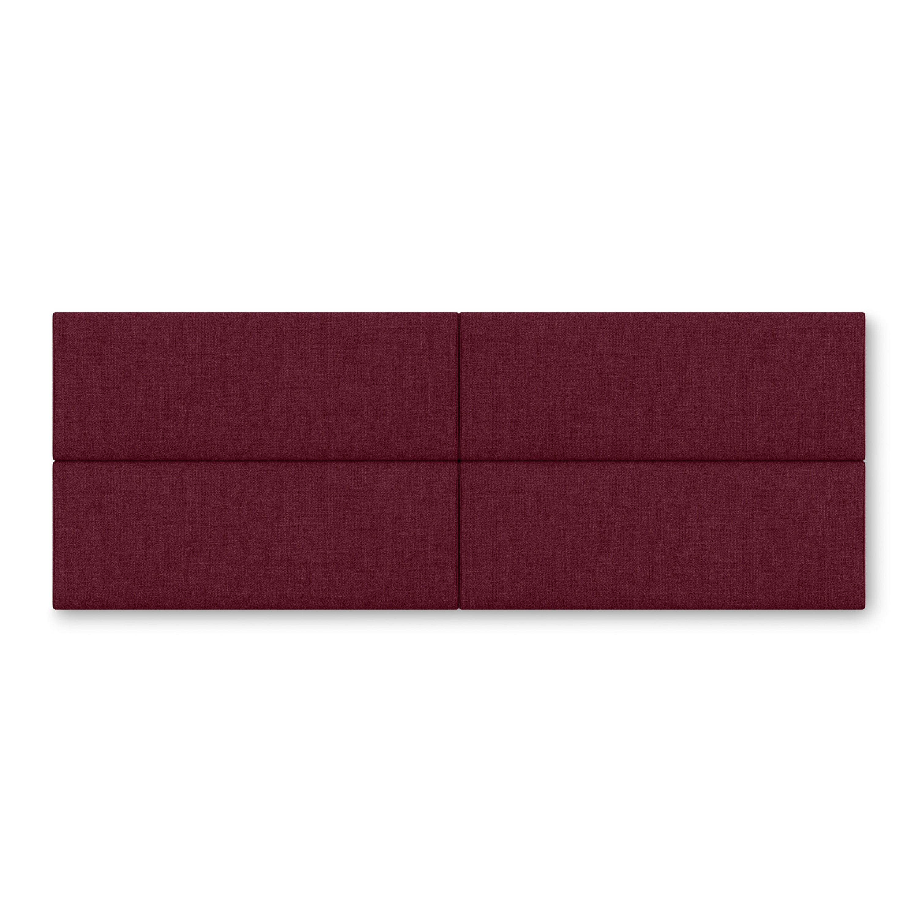 Jaxx Panelist Modern Padded Headboard – Set of 4 Wall Mounted Panels - Queen, Plum Microvelvet
