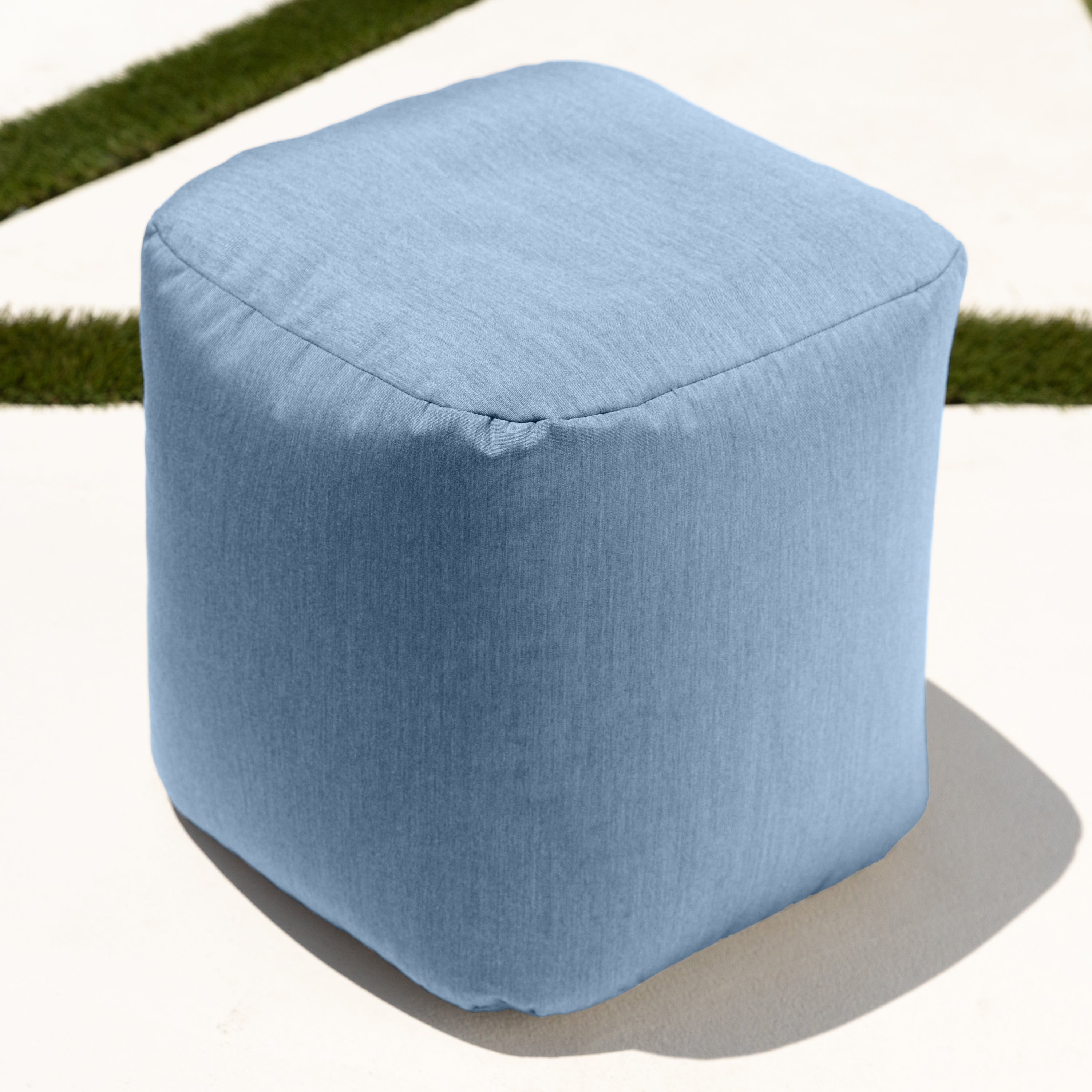 Jaxx Luckie Outdoor Patio Bean Bag Ottoman, Ocean