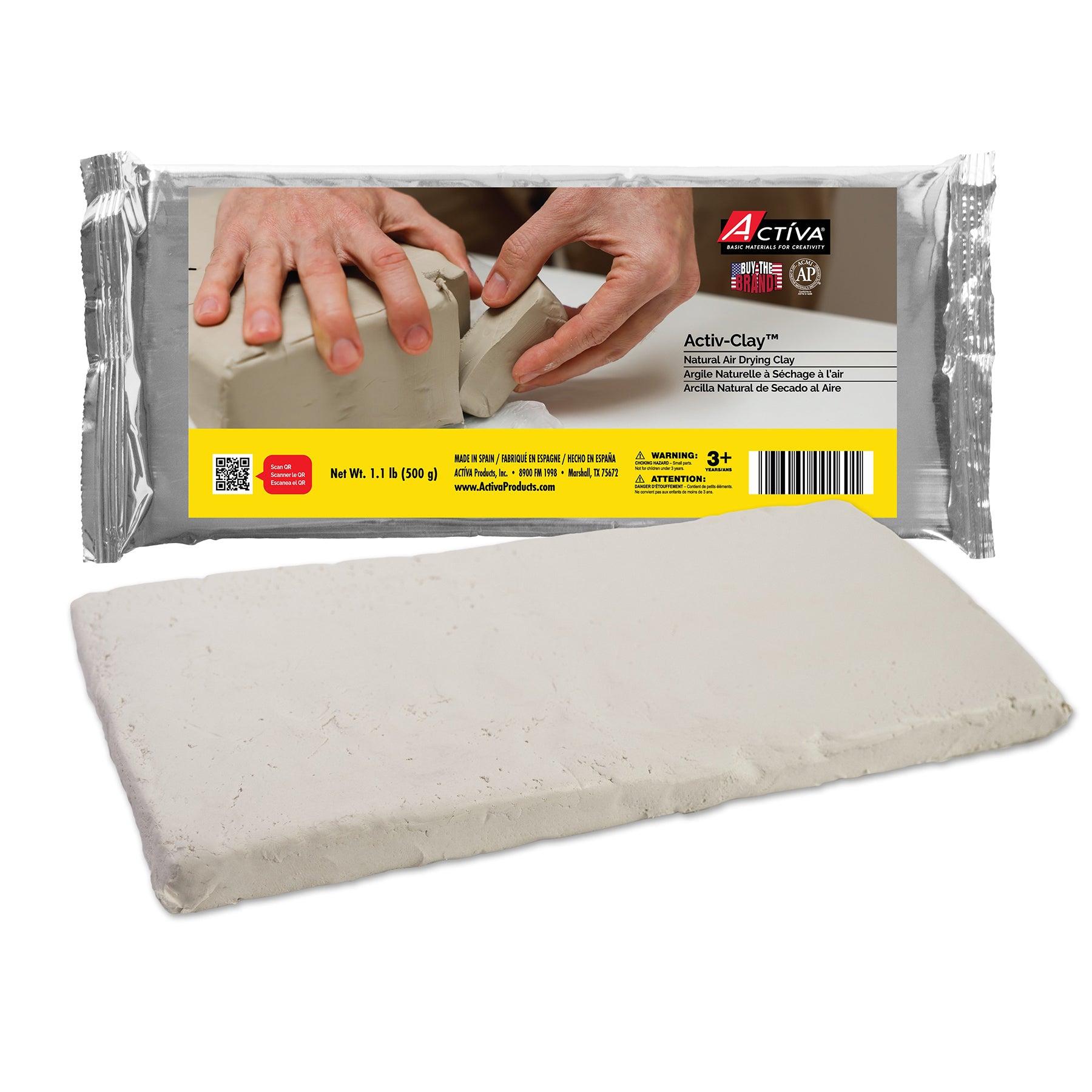Activ-Clay™ Air Drying Clay, Extra White, 1.1 lb (500 g)