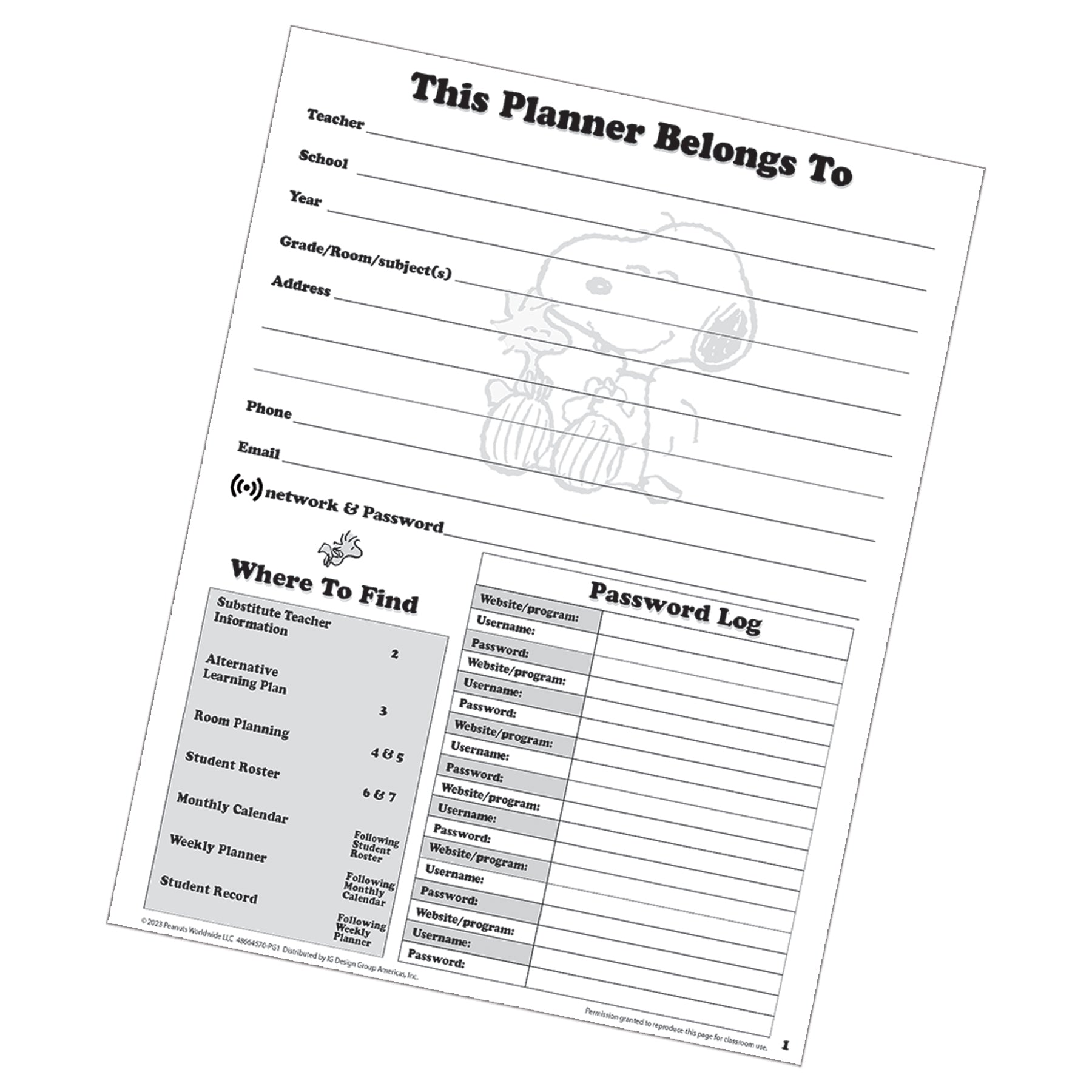 Peanuts® Lesson Plan & Record Book