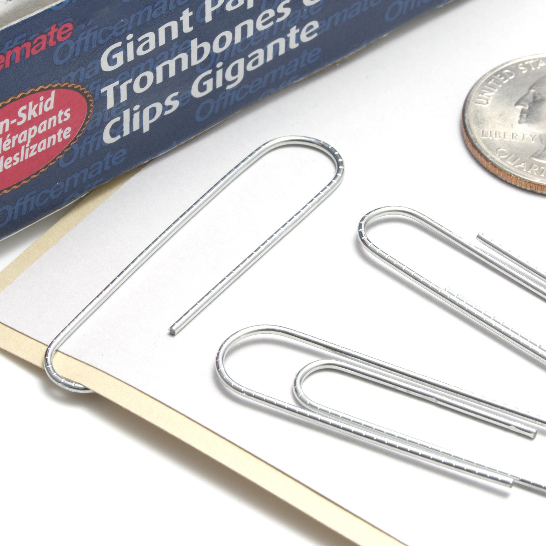Paper Clips, Giant Non-Skid Gem, 100 Per Box, 10 Boxes