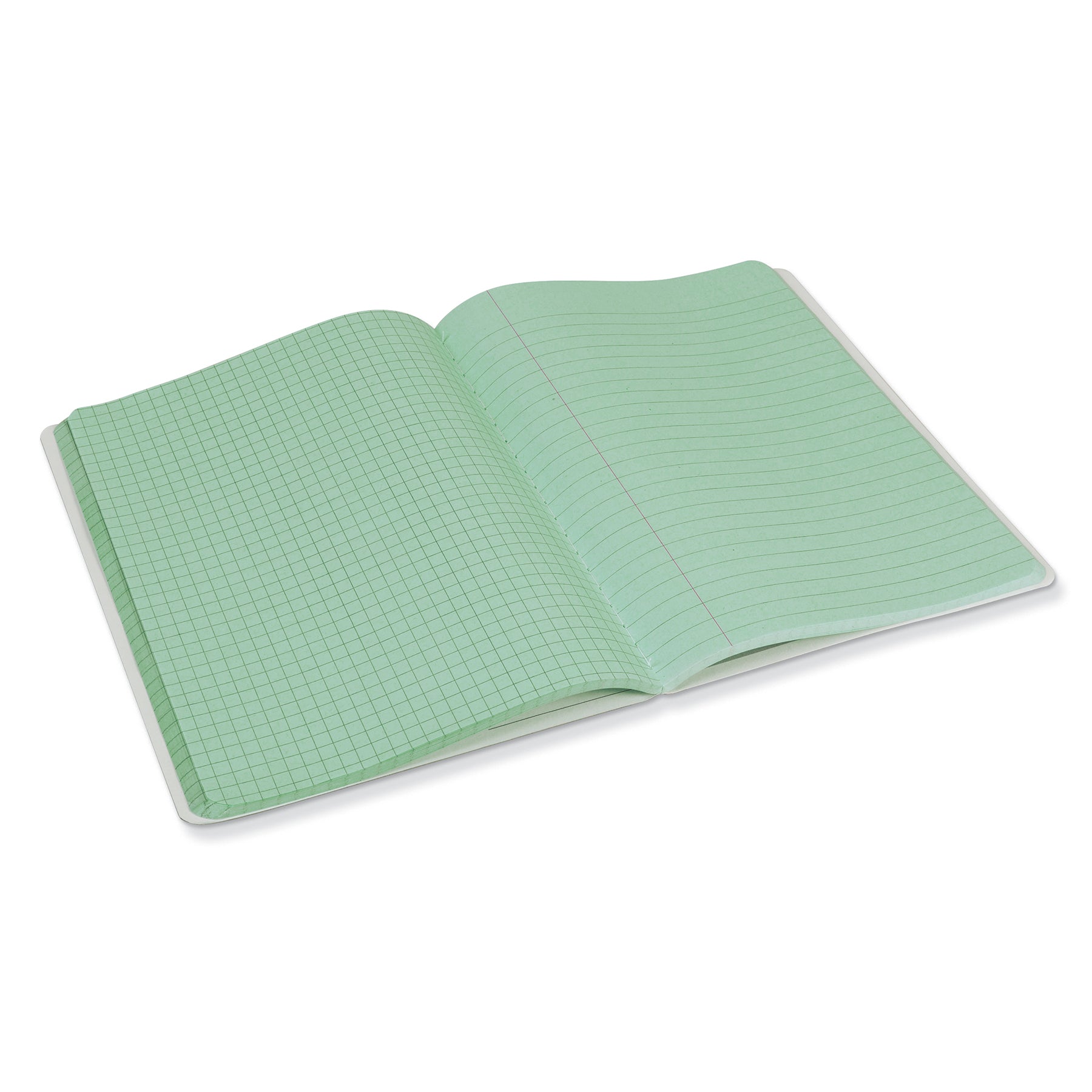Dual Ruled Composition Book, Green, 1/4 in grid and 3/8 in (wide) 9-3/4" x 7-1/2", 100 Sheets