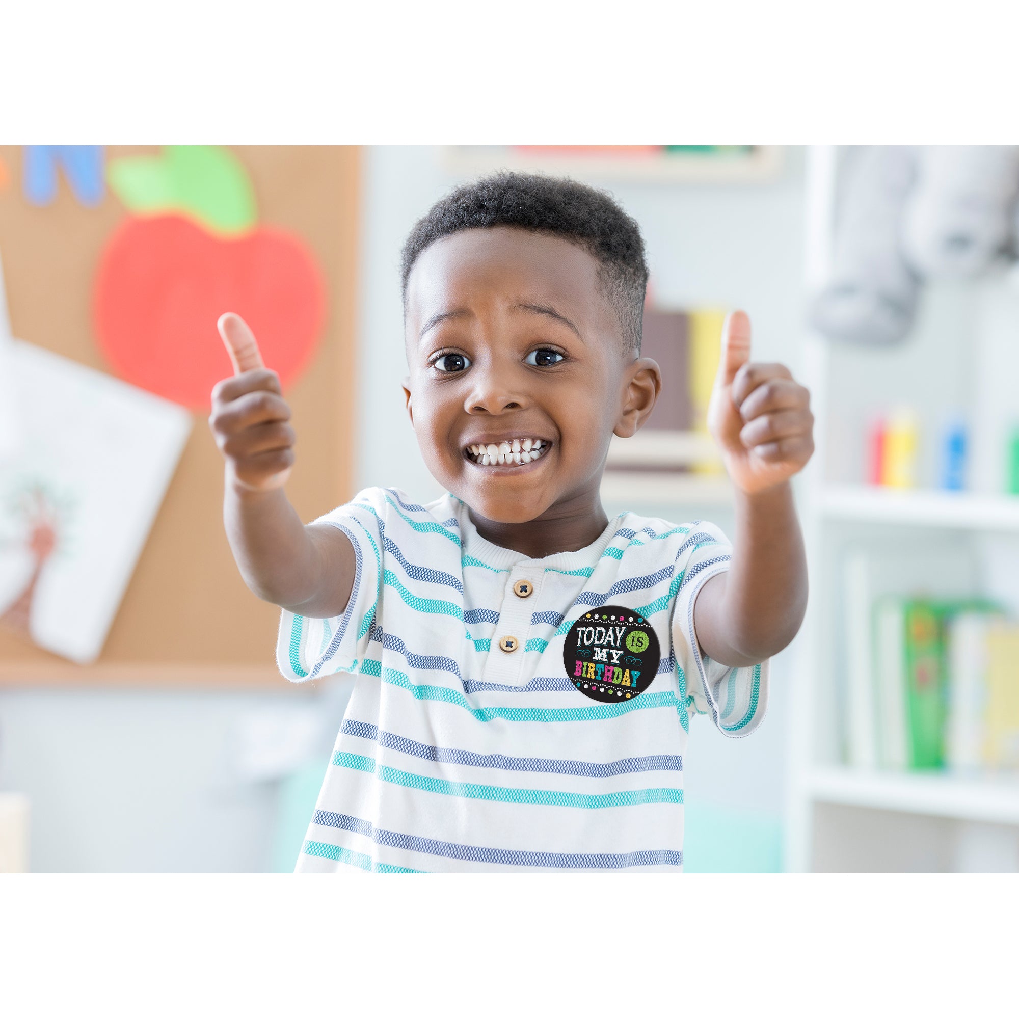 Chalkboard Brights Happy Birthday Wear ’Em Badges
