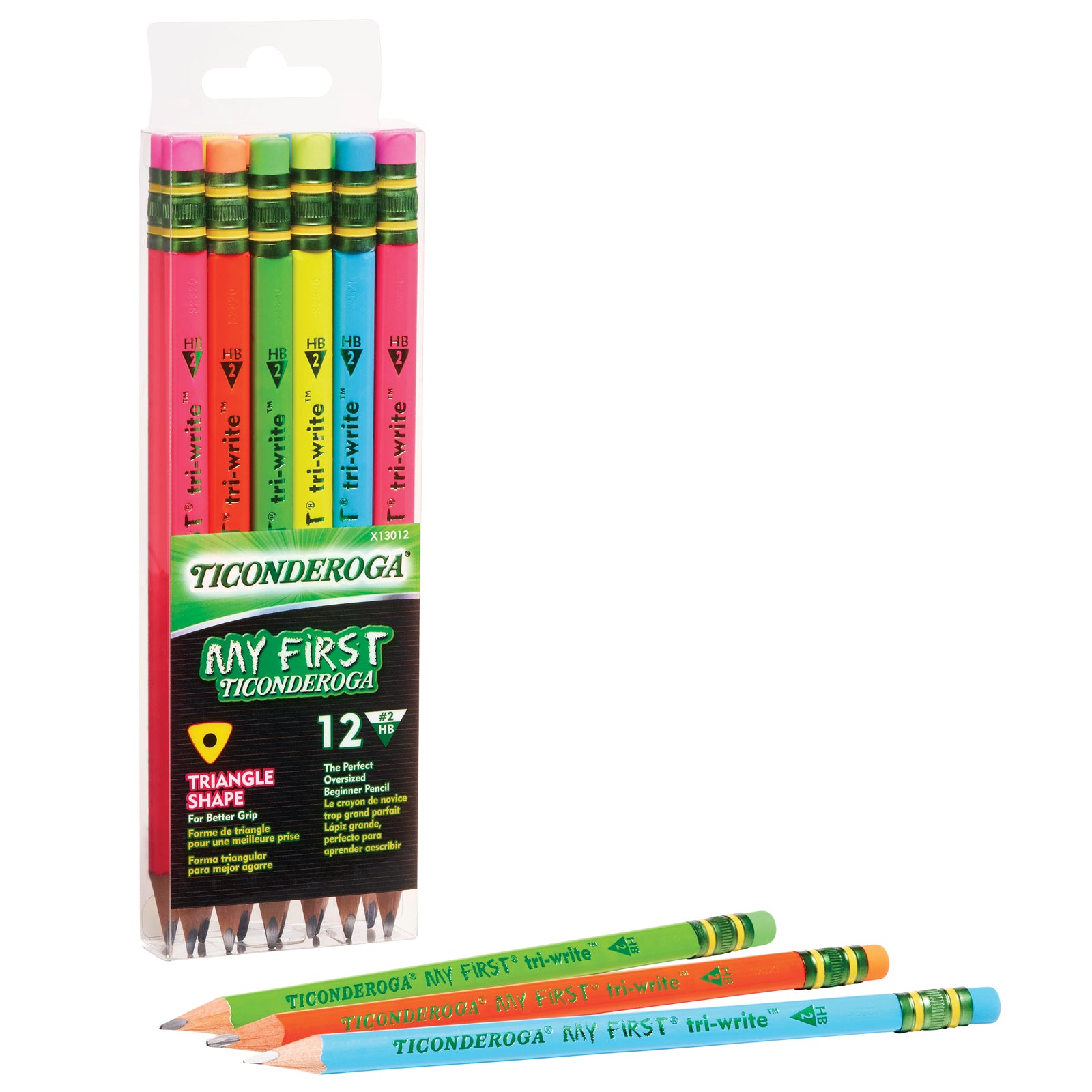 My First® Tri-Write™ Wood-Cased Pencils, Neon Assorted, 12 Count