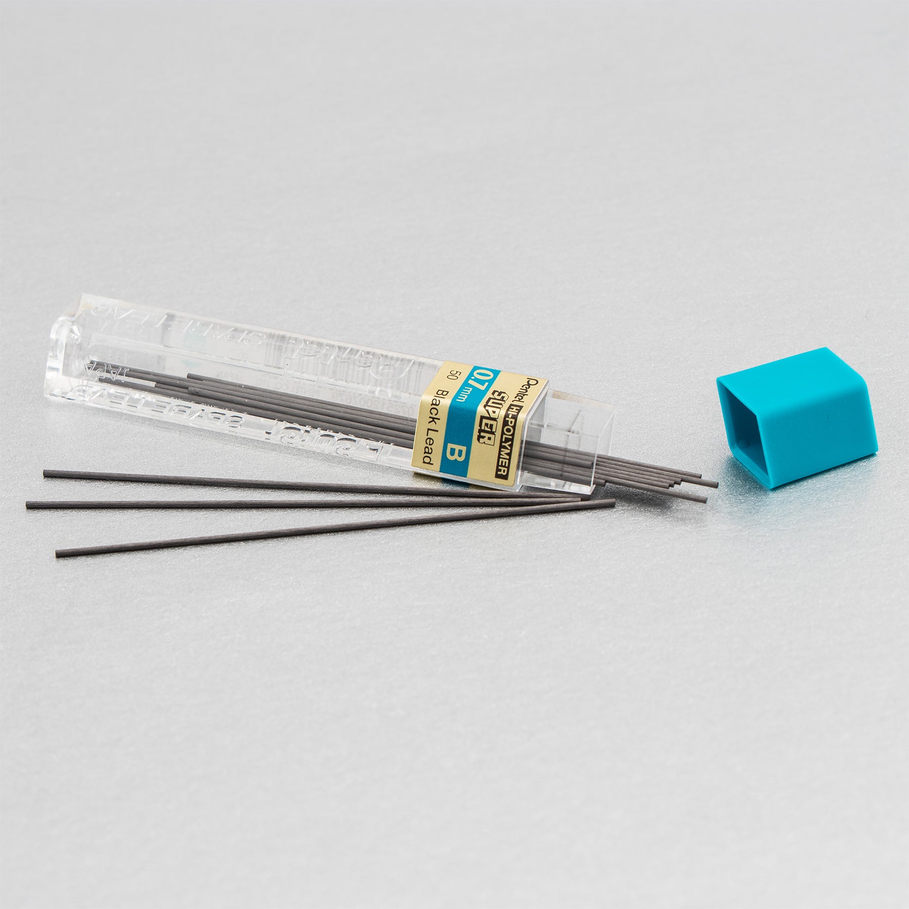 Super Hi-Polymer Lead Refill (0.7mm) Medium, B, 12 Pieces/Tube, 12 Tubes/Box