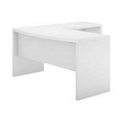 Bush Business Furniture Echo L Shaped Bow Front Desk in Pure White - 60" Width x 64.33" Depth x 30" Height