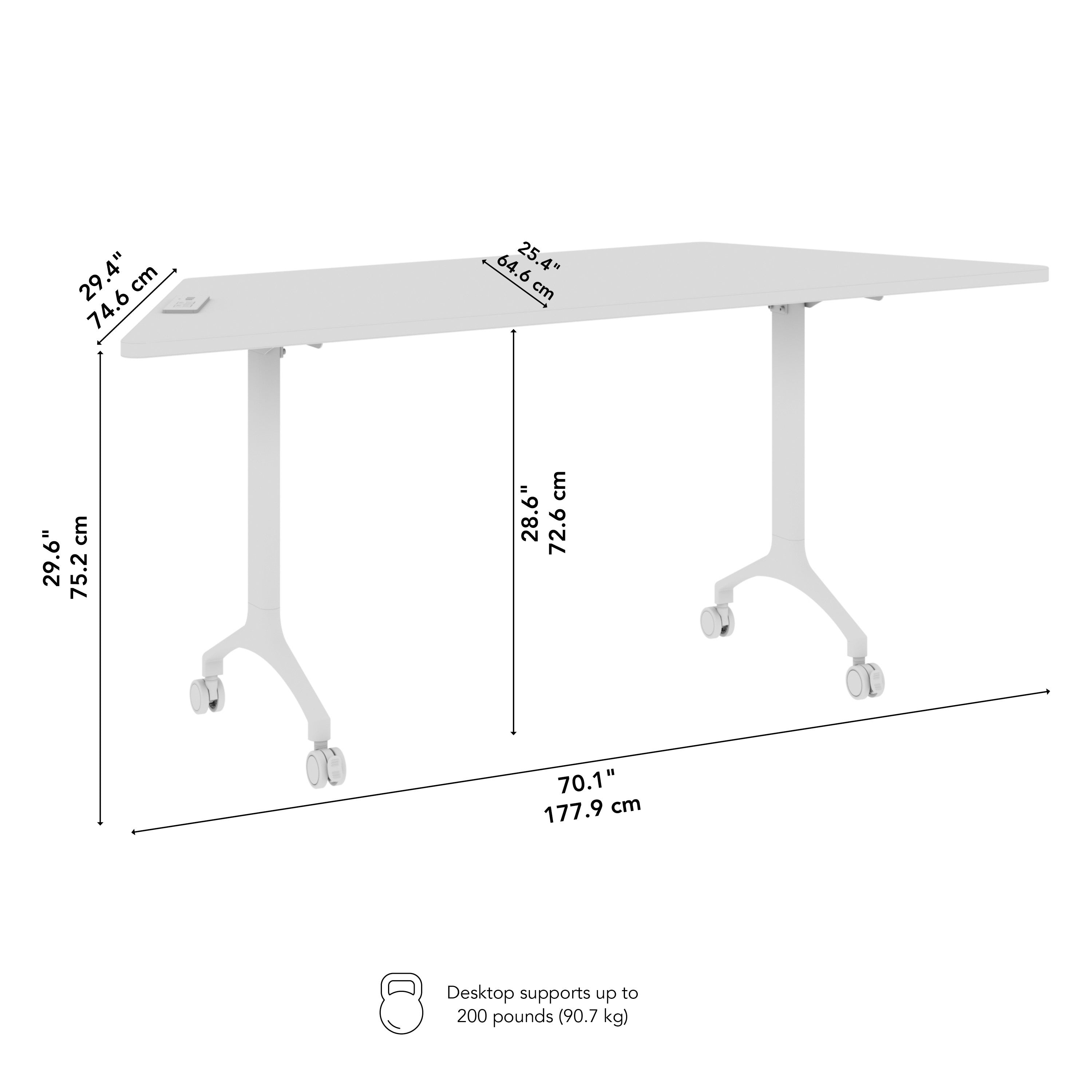 Bush Business Furniture Synergy 72-inch Trapezoid Modular Office Conference Table in Platinum Gray - 70.06" Width x 25.44" Depth x 29.62" Height