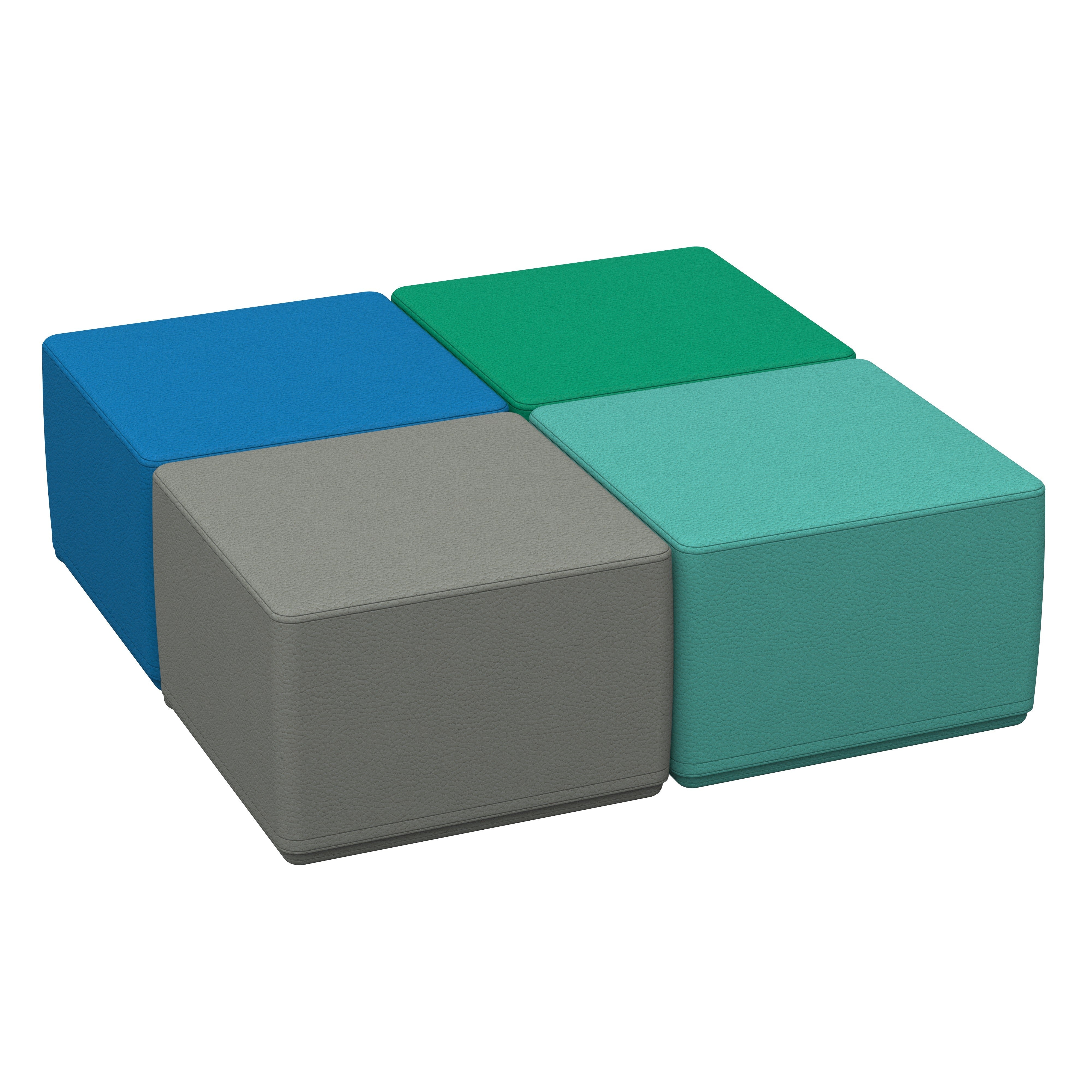 SoftScape 18" Square Ottoman 12" Height, 4-Piece - Contemporary