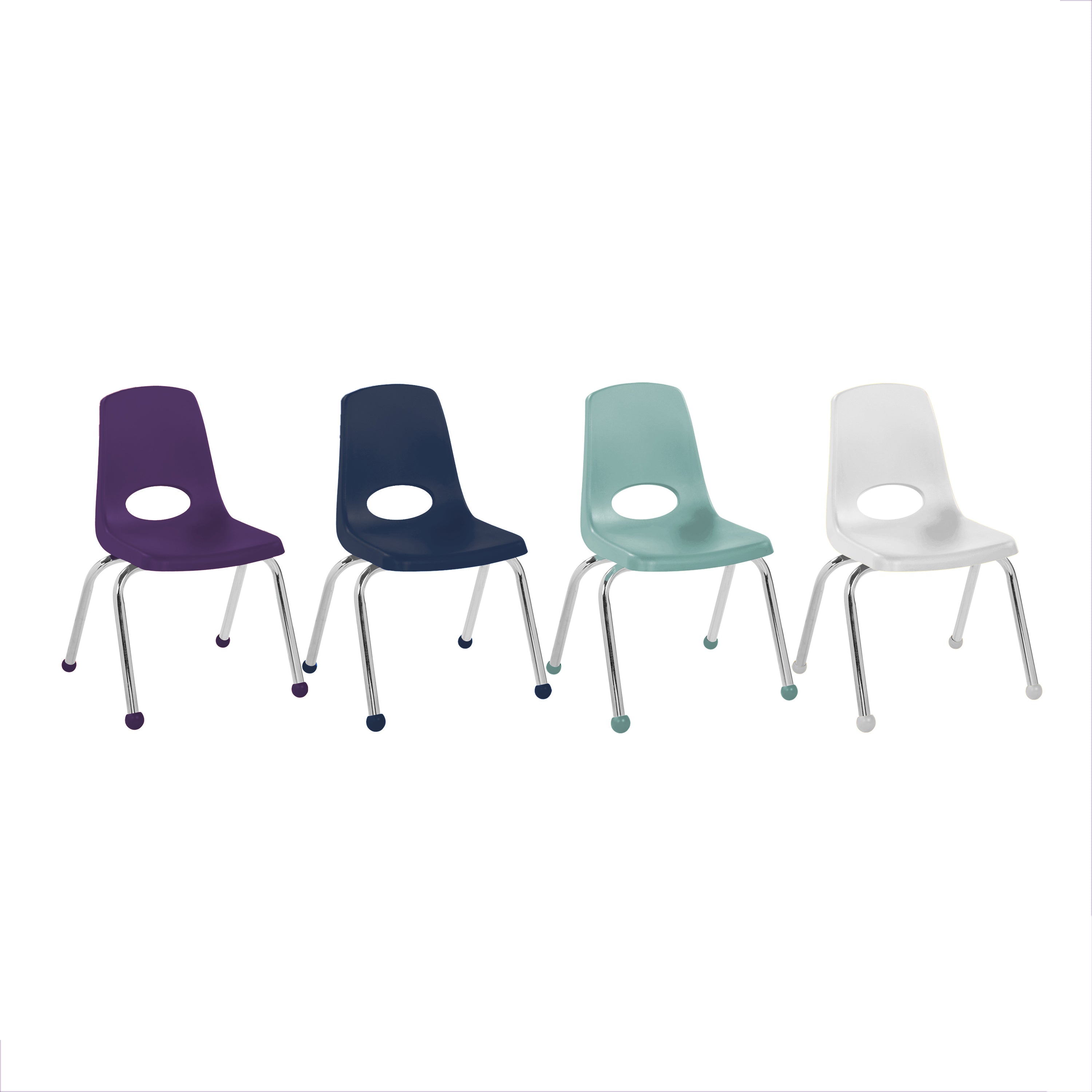 14" Stack Chair with Ball Glides - Contemporary/Purple