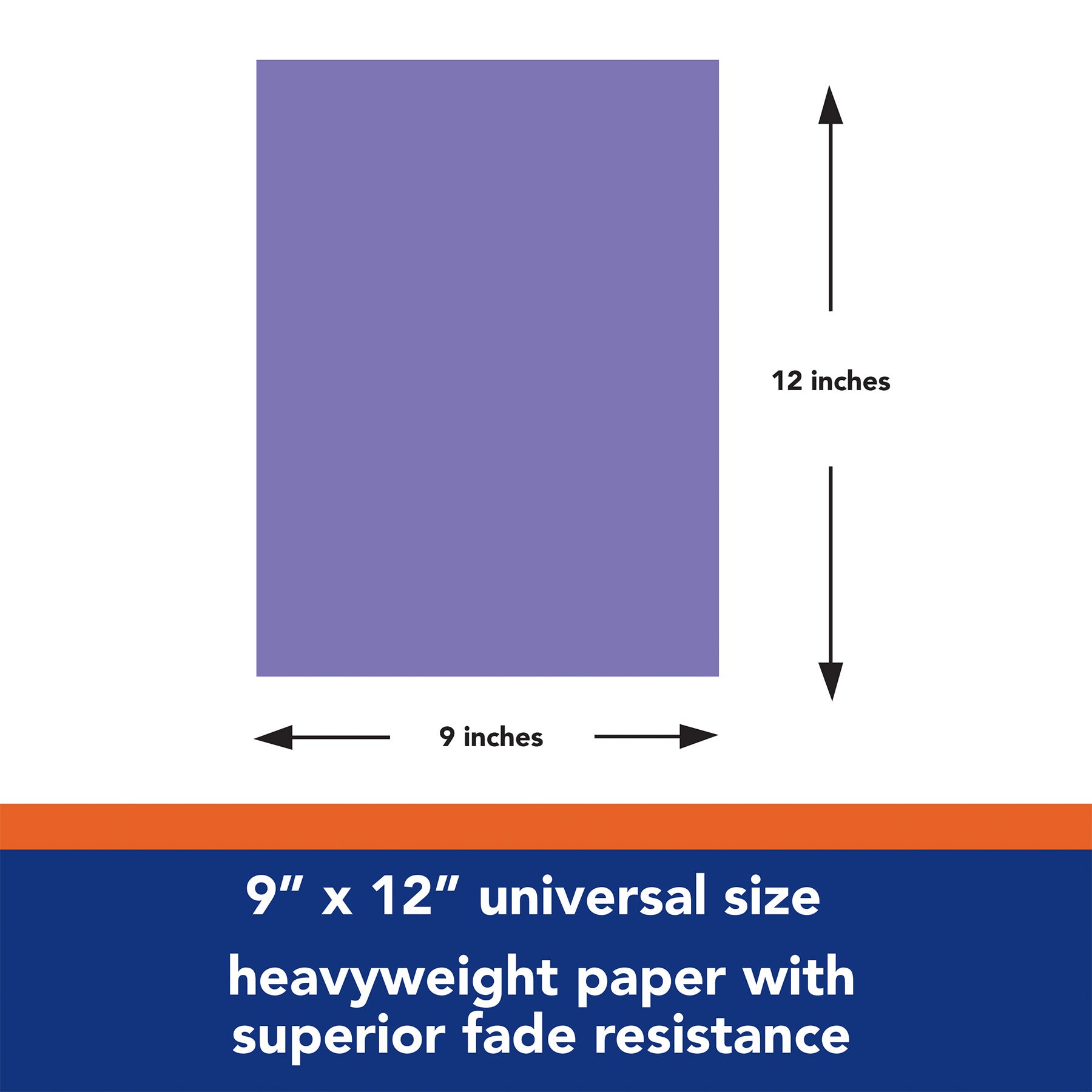 Construction Paper, Heavyweight, Violet, 9" x 12", 50 Sheets