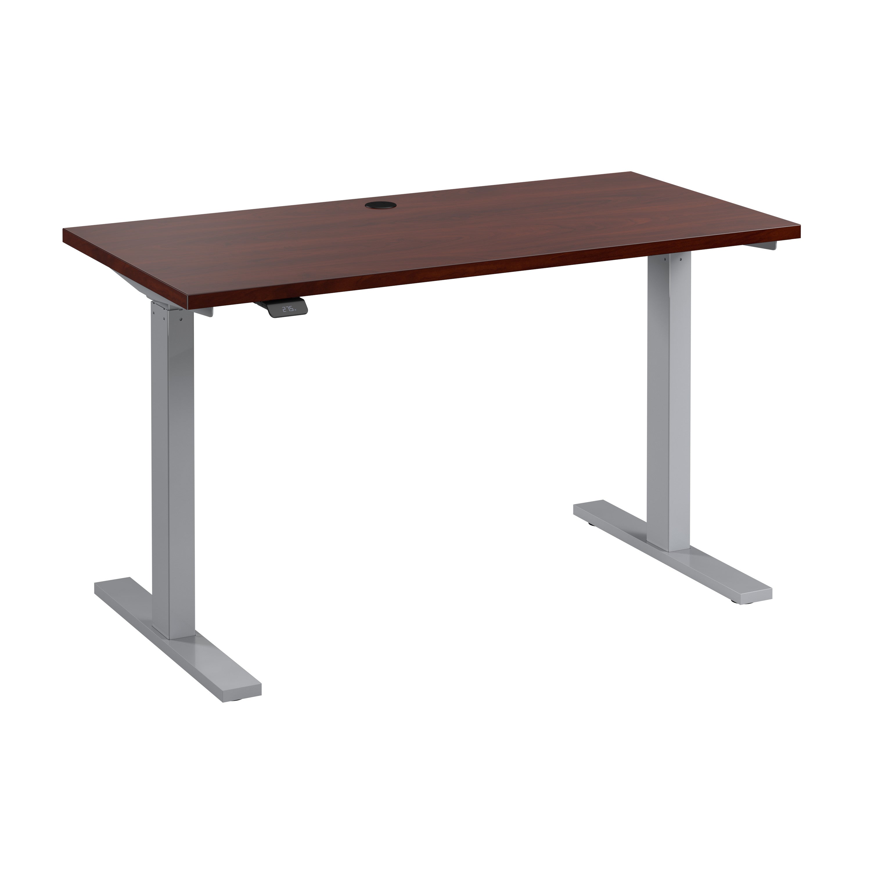 Bush Business Furniture Move 60 Series 48W x 24D Electric Height Adjustable Standing Desk in Hansen Cherry with Metallic Gray Base - 47.6" Width x 23.62" Depth x 47.69" Height