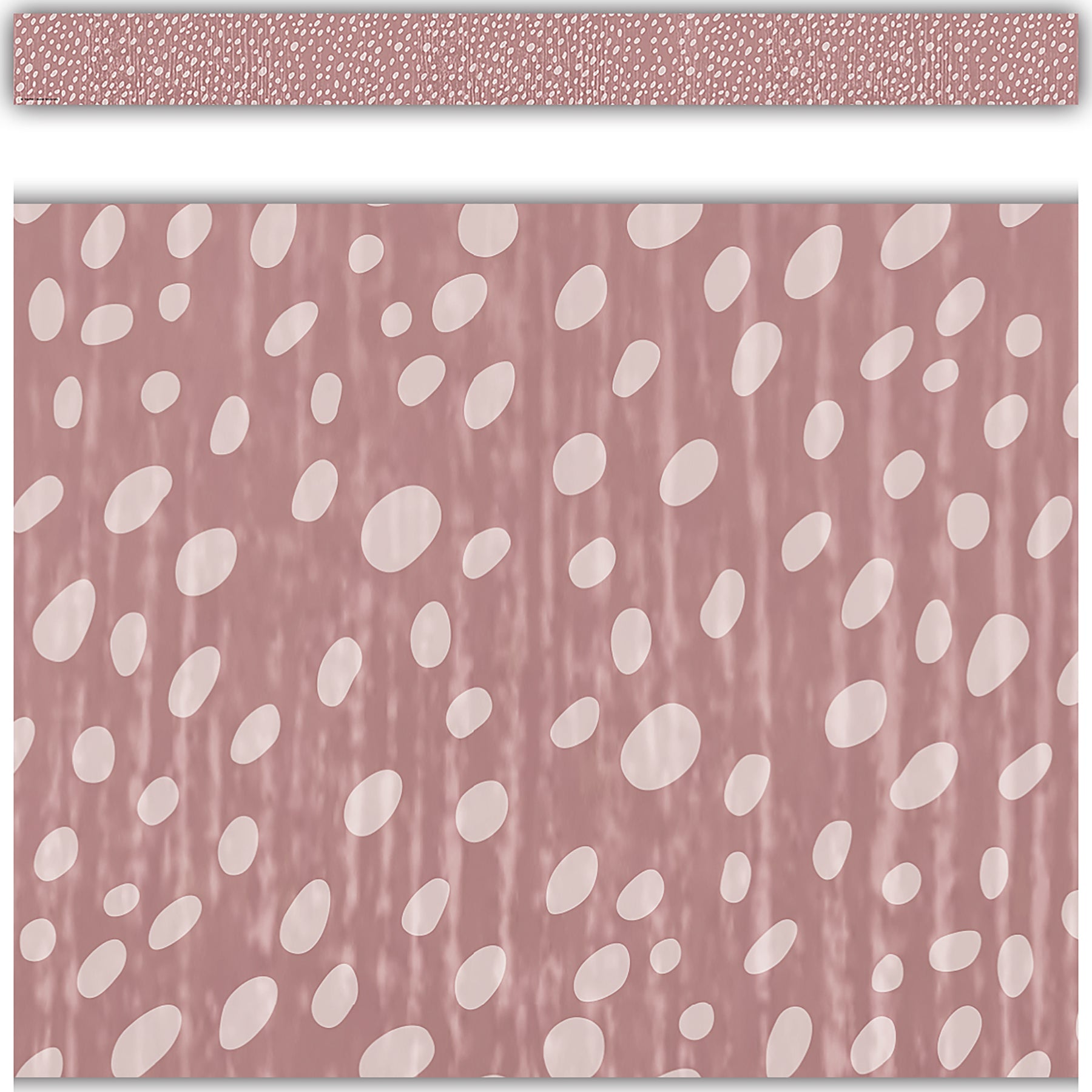 Classroom Cottage Vintage Rose Dots Straight Border Trim, 35 Feet