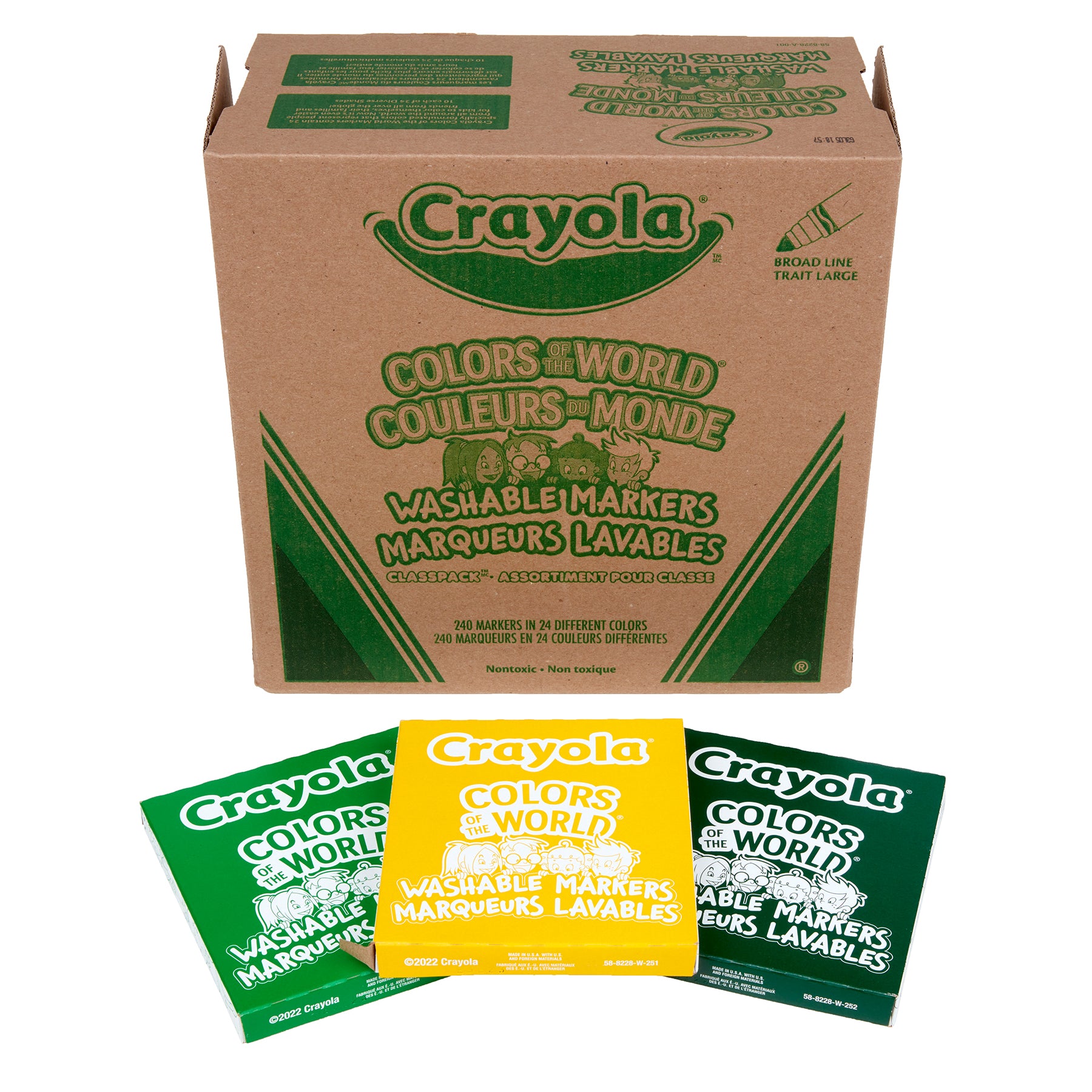 Colors of the World Washable Markers Classpack, 240 Markers