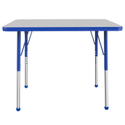 24" x 36" Rectangle T-Molding Activity Table with Adjustable Standard Ball Glide Legs - Gray/Blue